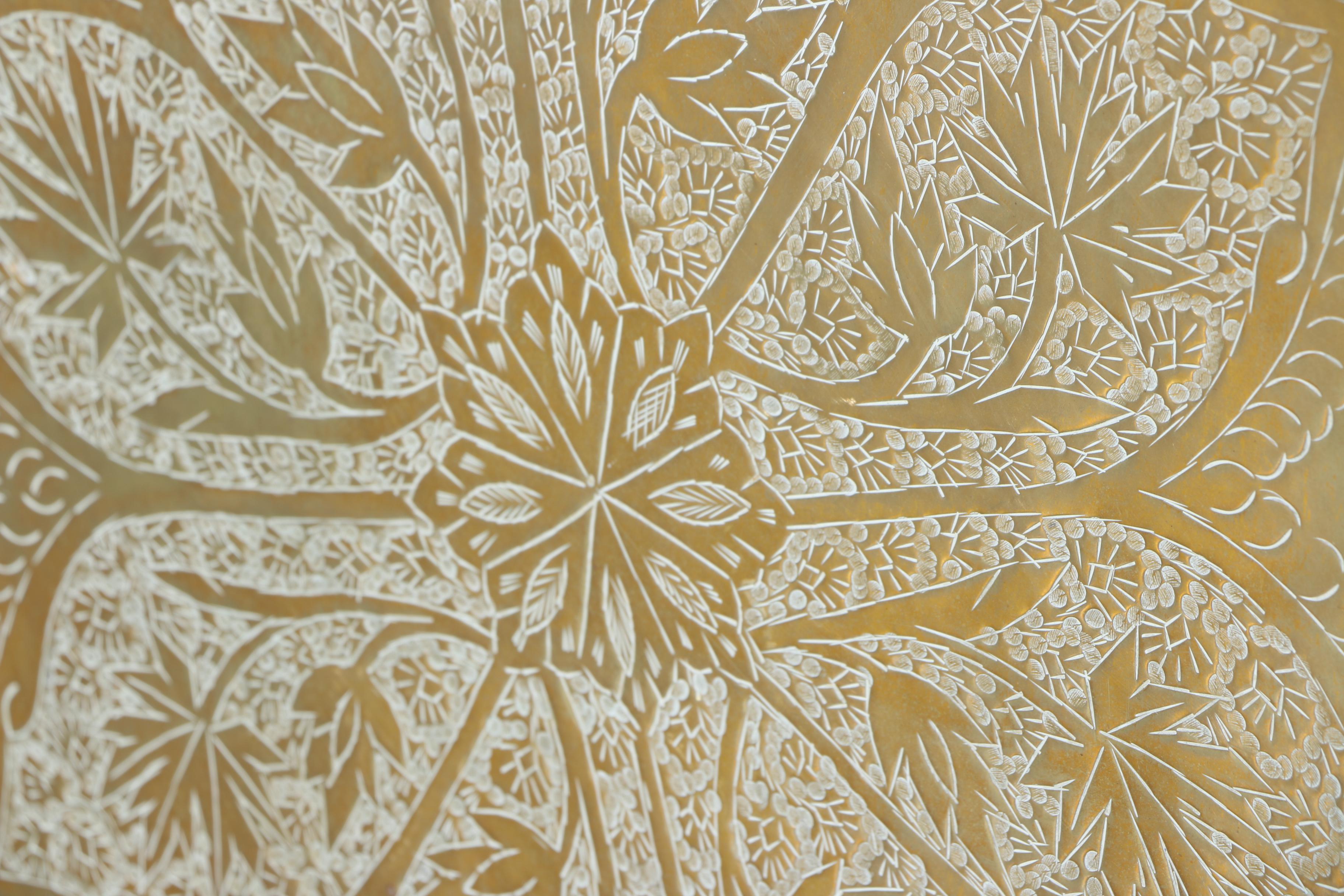 Vintage Mid Century Modern Brass Top Tray Table