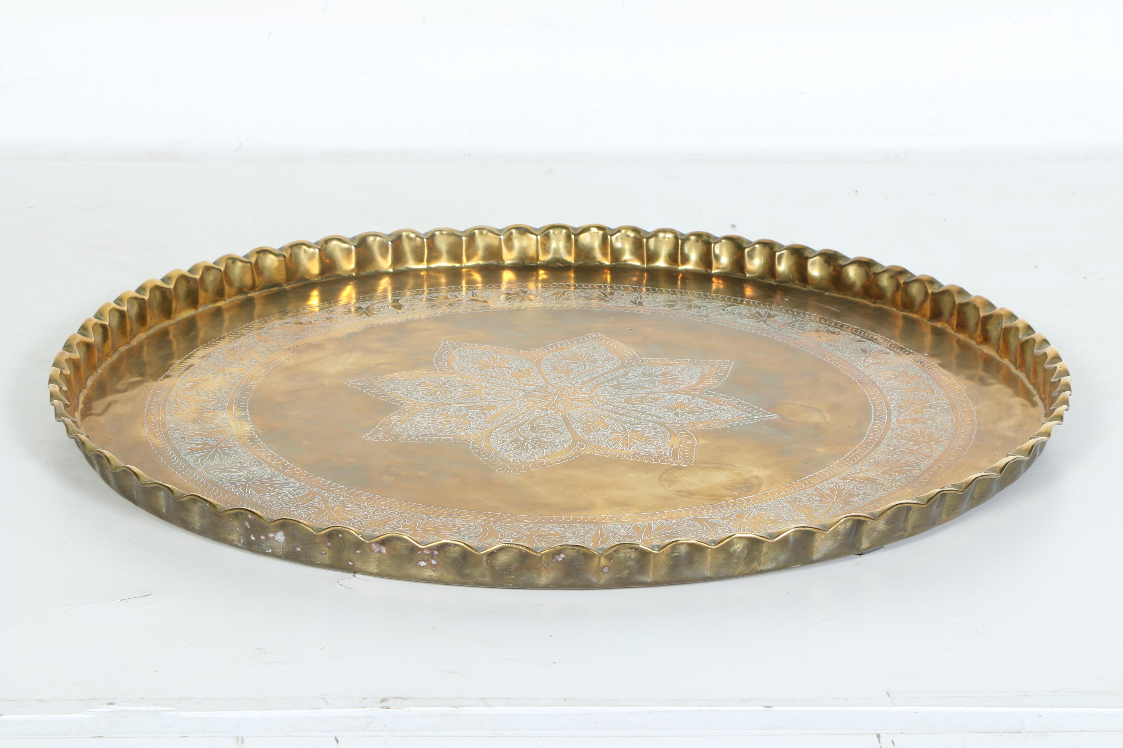 Vintage Mid Century Modern Brass Top Tray Table