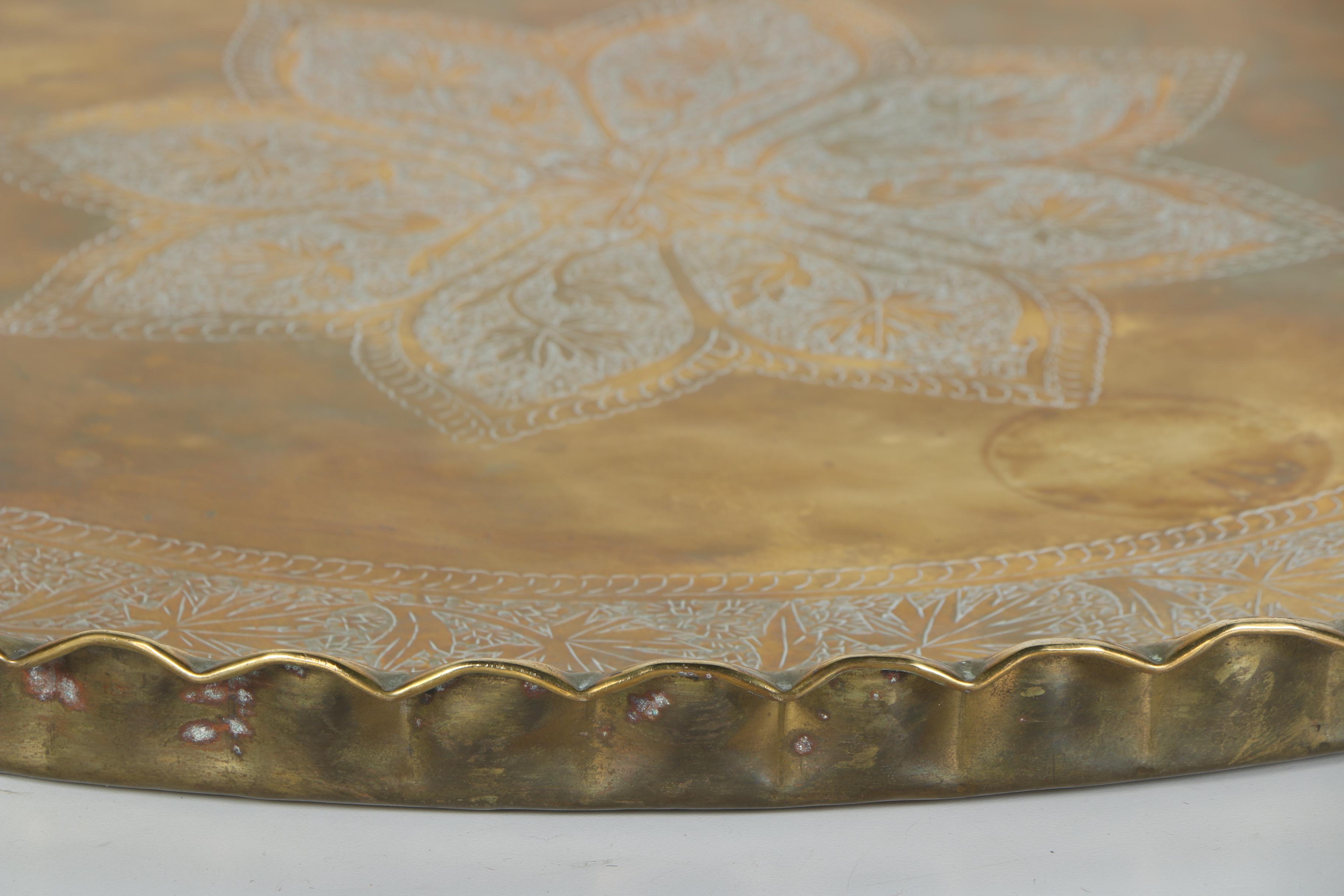 Vintage Mid Century Modern Brass Top Tray Table