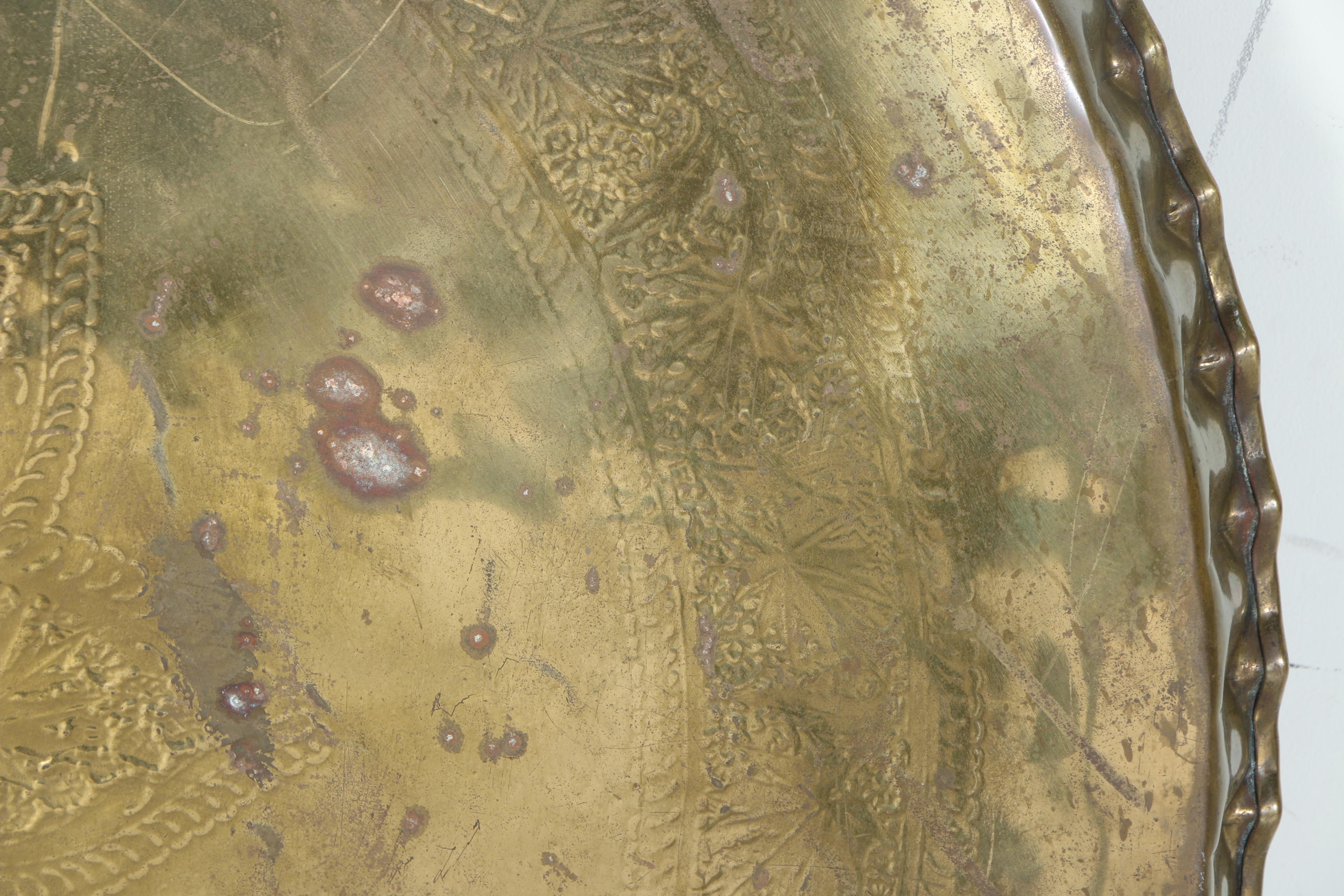 Vintage Mid Century Modern Brass Top Tray Table