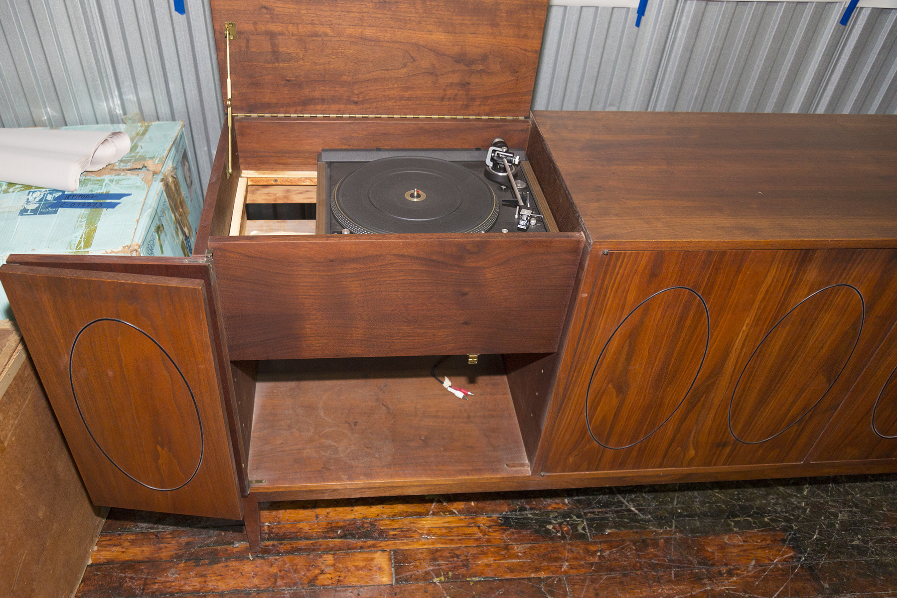 Vintage Mid Century Modern Sideboard and Dual Turntable