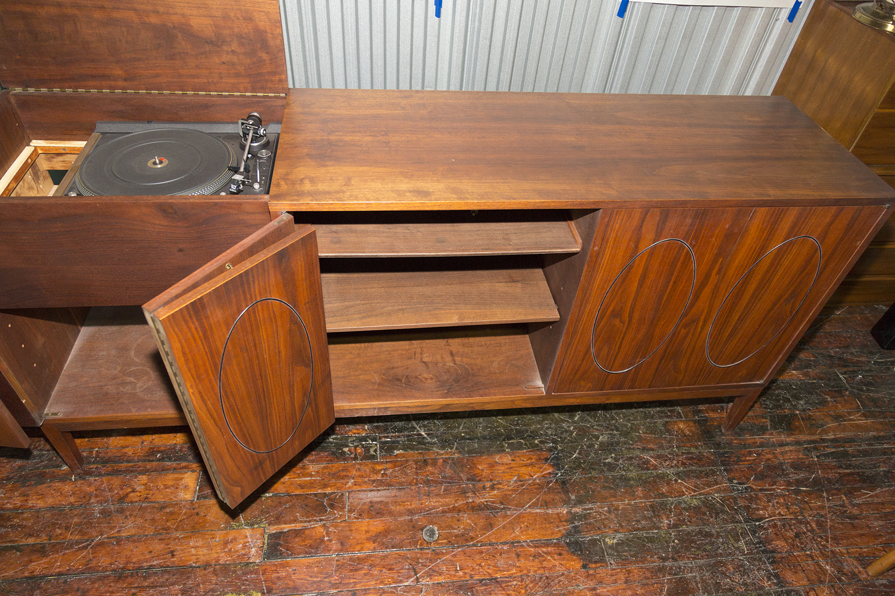 Vintage Mid Century Modern Sideboard and Dual Turntable