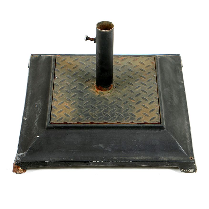 Vintage Black Cast Iron Flag Stand