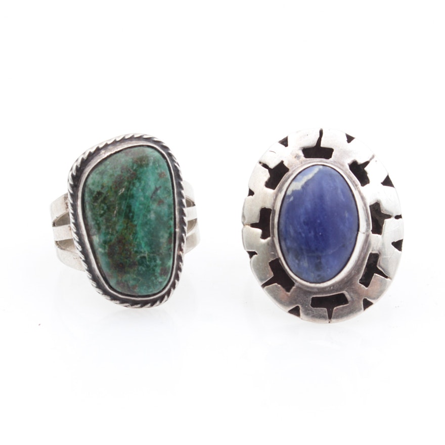 Sterling Silver Rings With Natural Gemstones