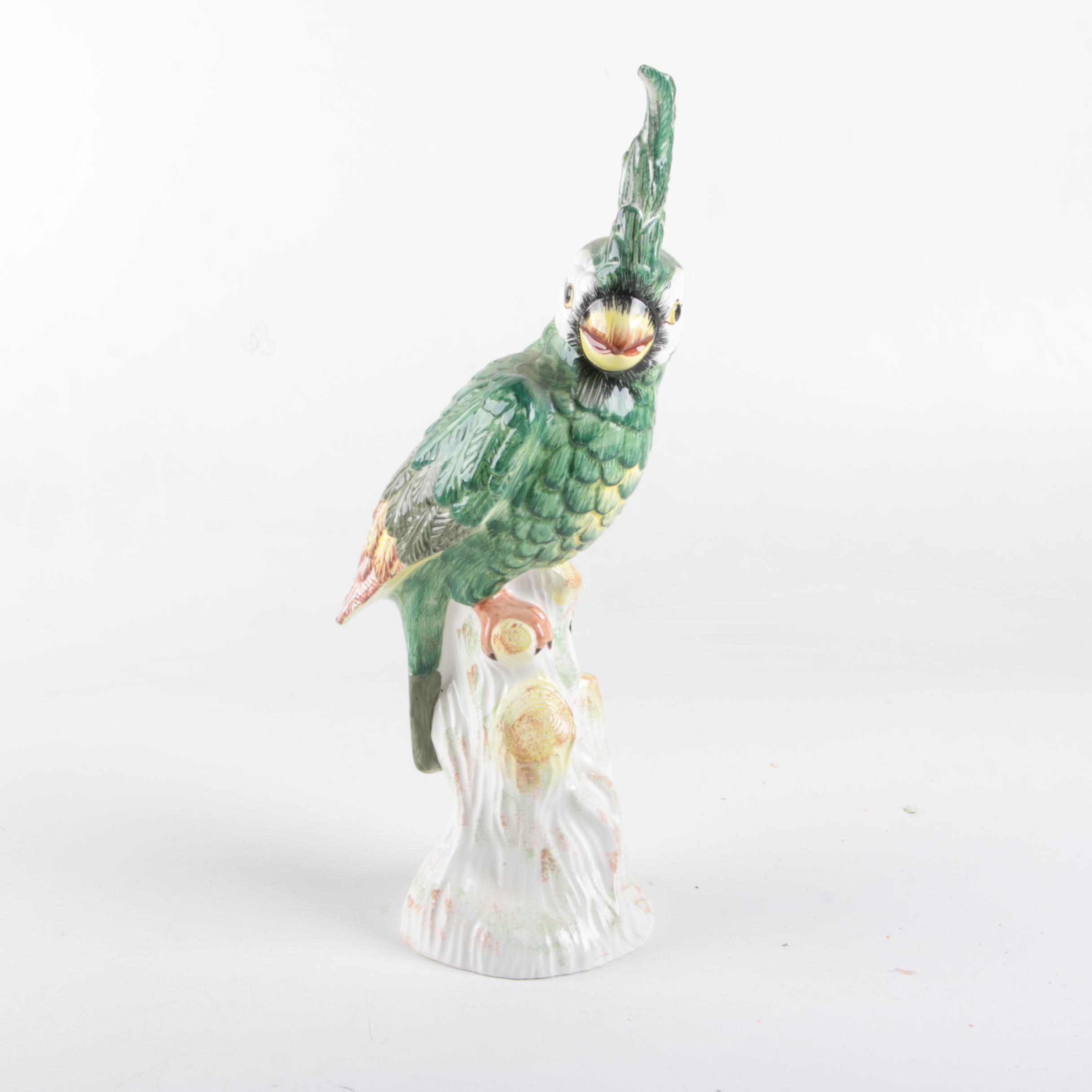 Mottahedeh Design Italian Ceramic Parrot Figurines