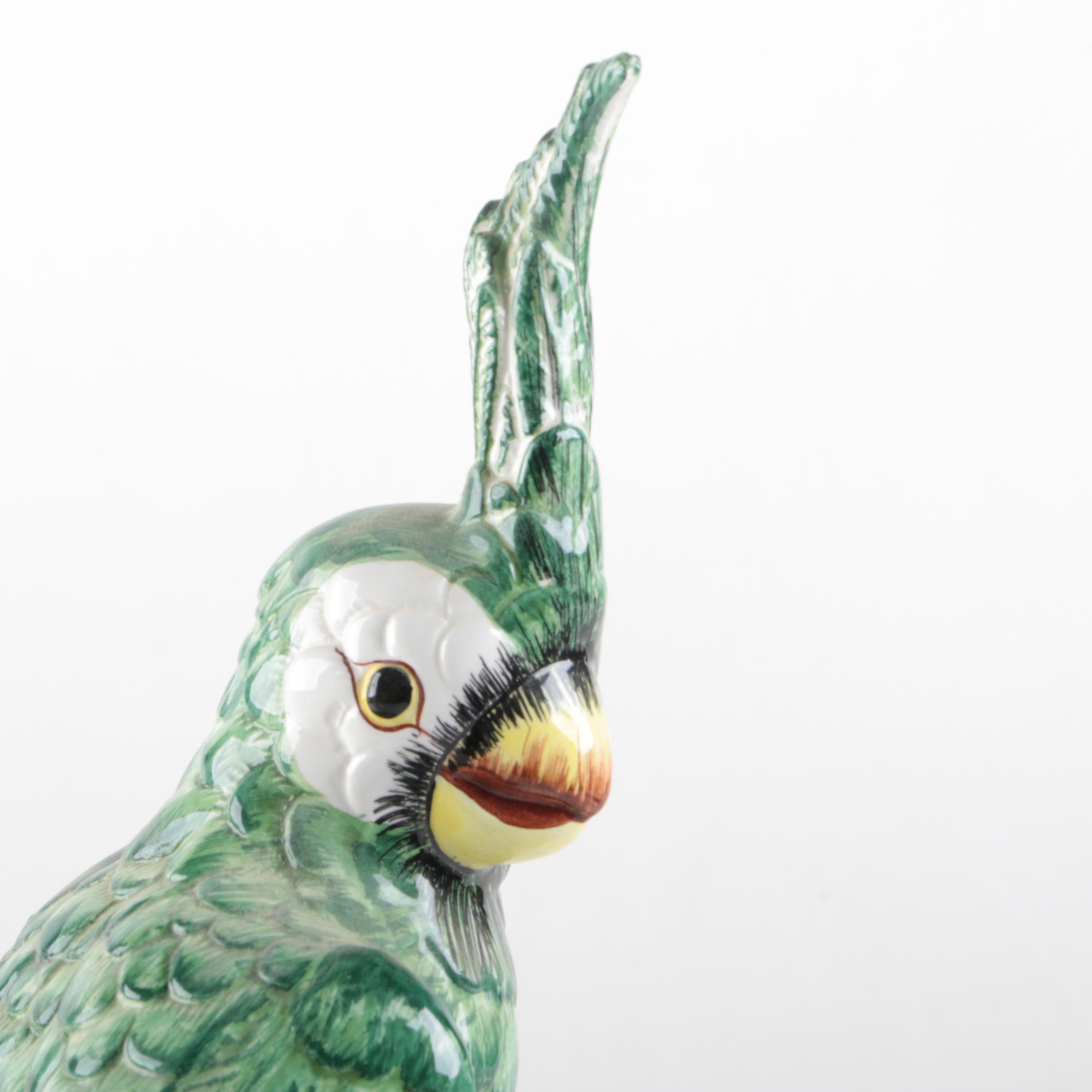 Mottahedeh Design Italian Ceramic Parrot Figurines