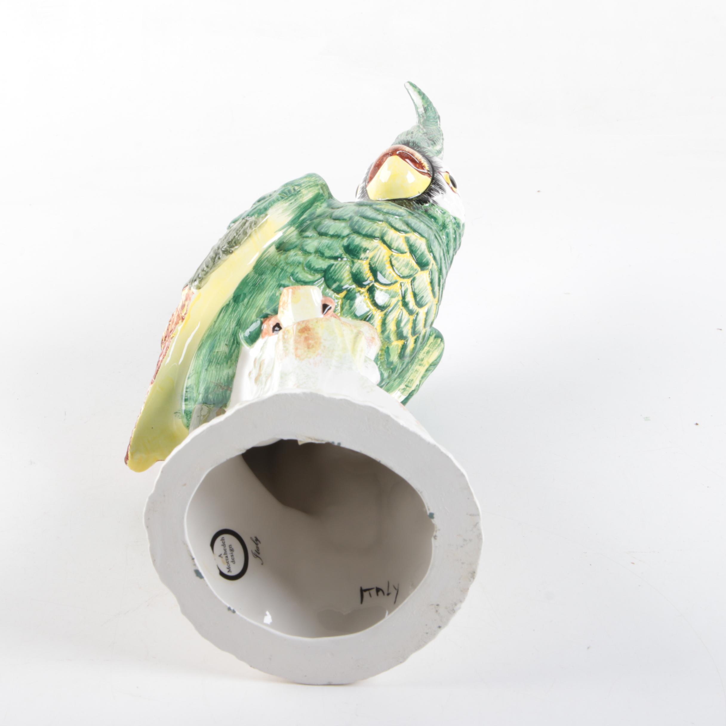 Mottahedeh Design Italian Ceramic Parrot Figurines