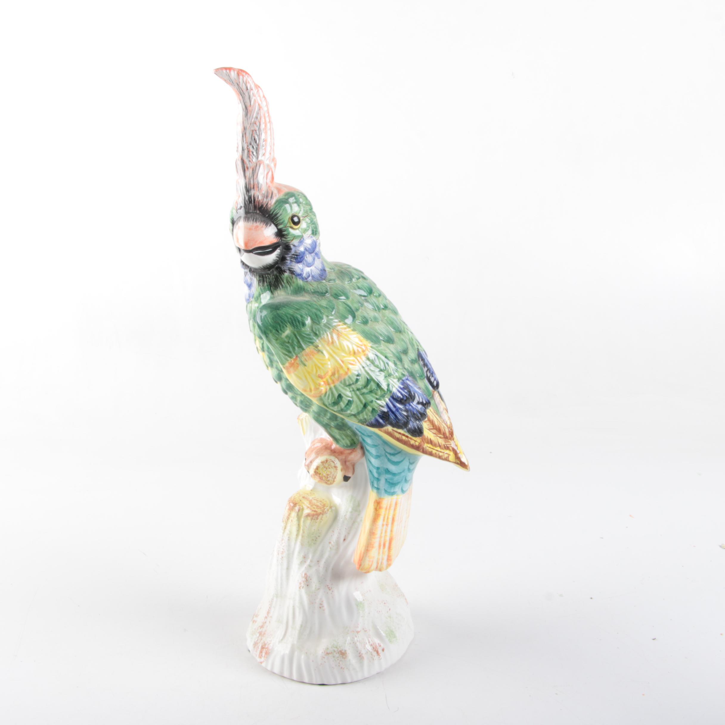 Mottahedeh Design Italian Ceramic Parrot Figurines