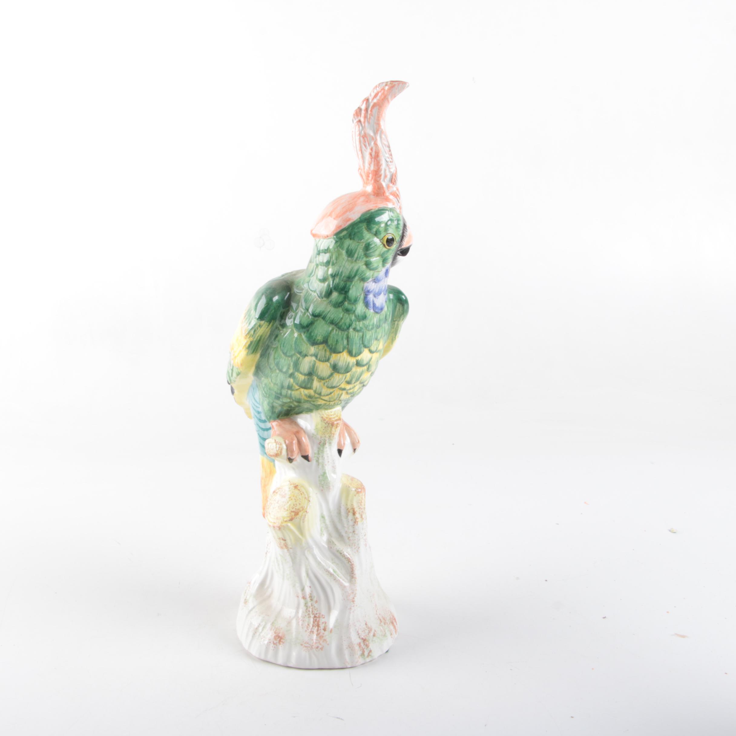 Mottahedeh Design Italian Ceramic Parrot Figurines