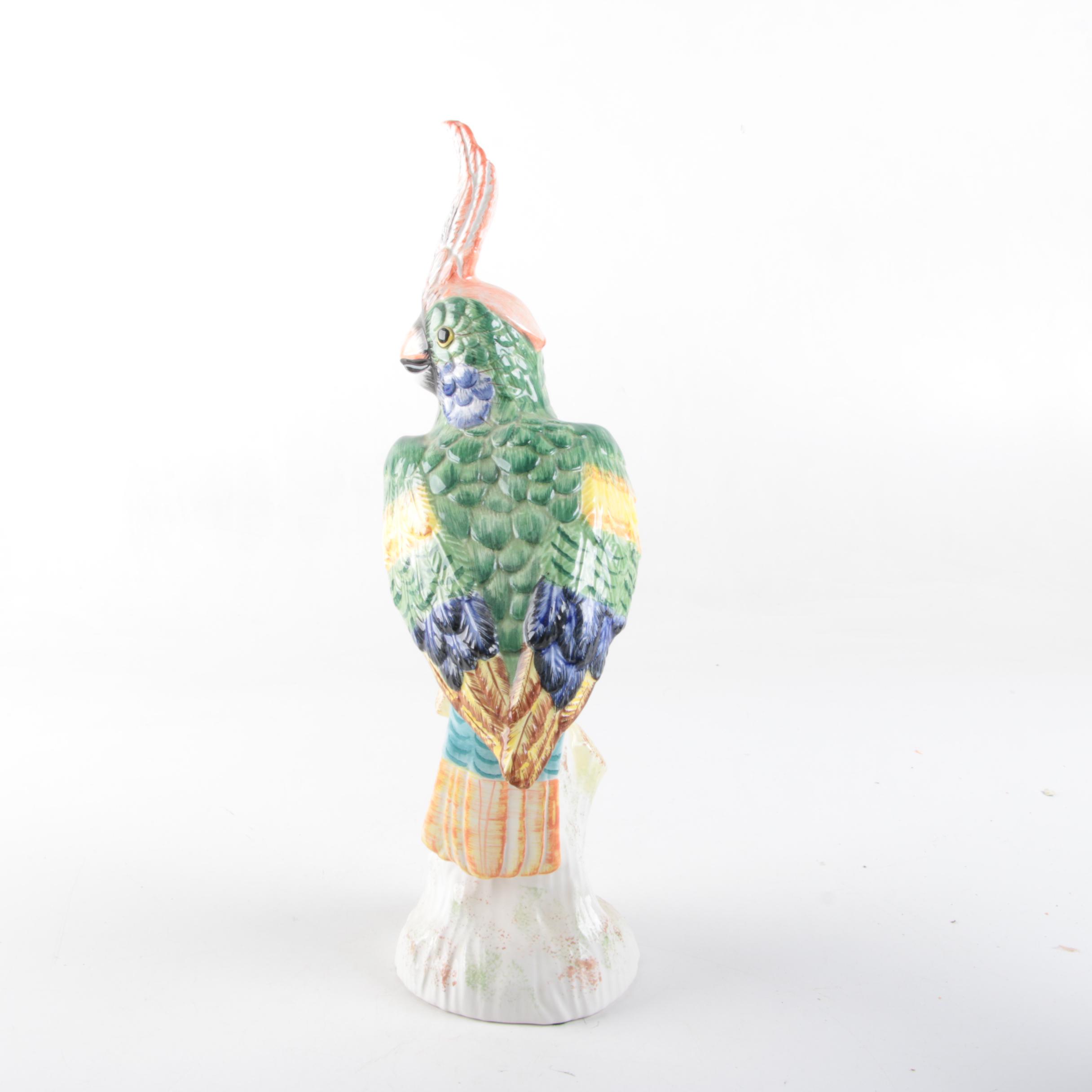 Mottahedeh Design Italian Ceramic Parrot Figurines