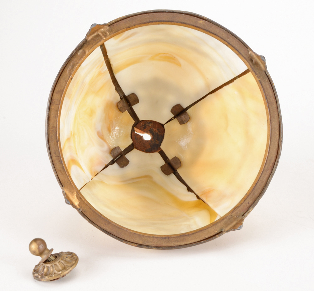 Antique Miller Lamp Company Slag Glass Boudoir Lamp