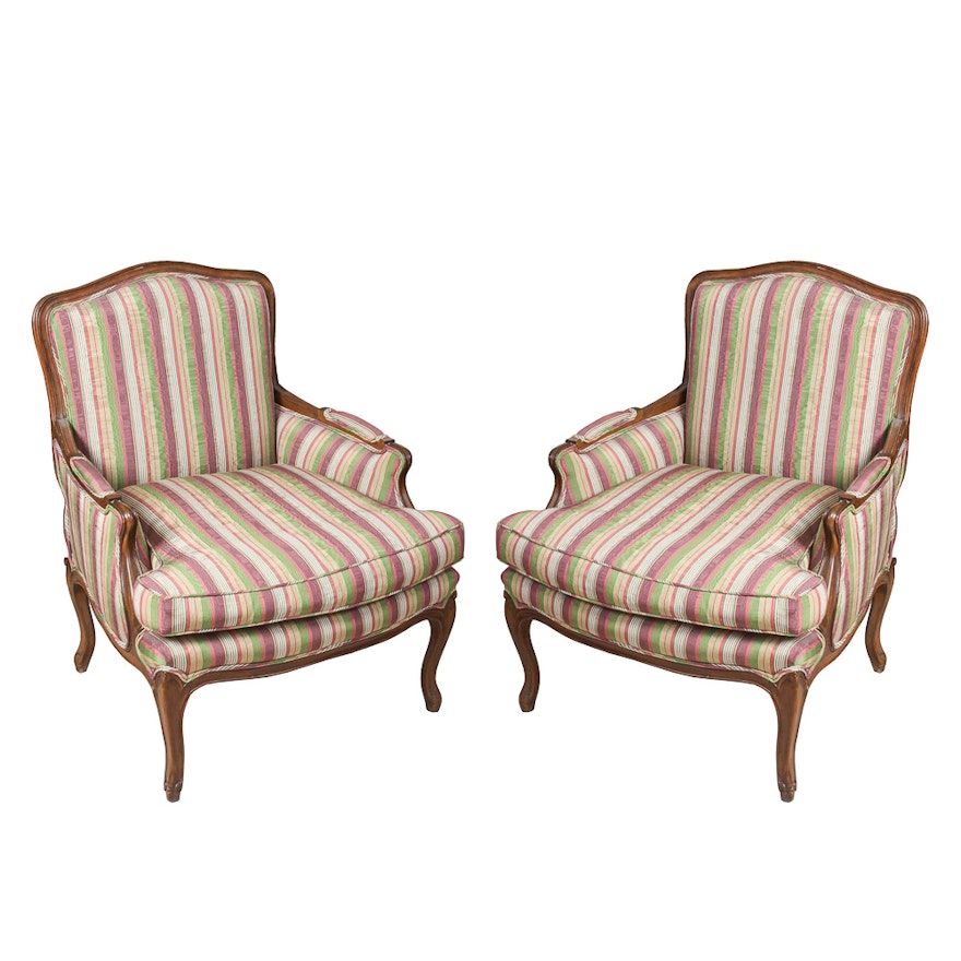 Pair of Louis XV Style Bergère Chairs