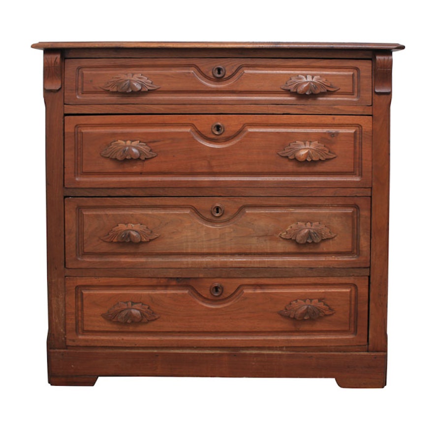 Antique Victorian Walnut Chest of Drawers