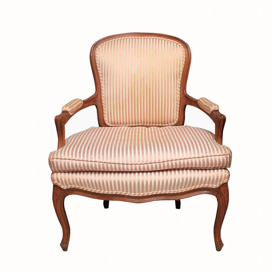 Vintage Louis XV Style Upholstered Armchair