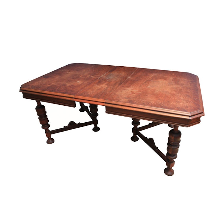 Vintage Jacobean Revival Style Dining Table