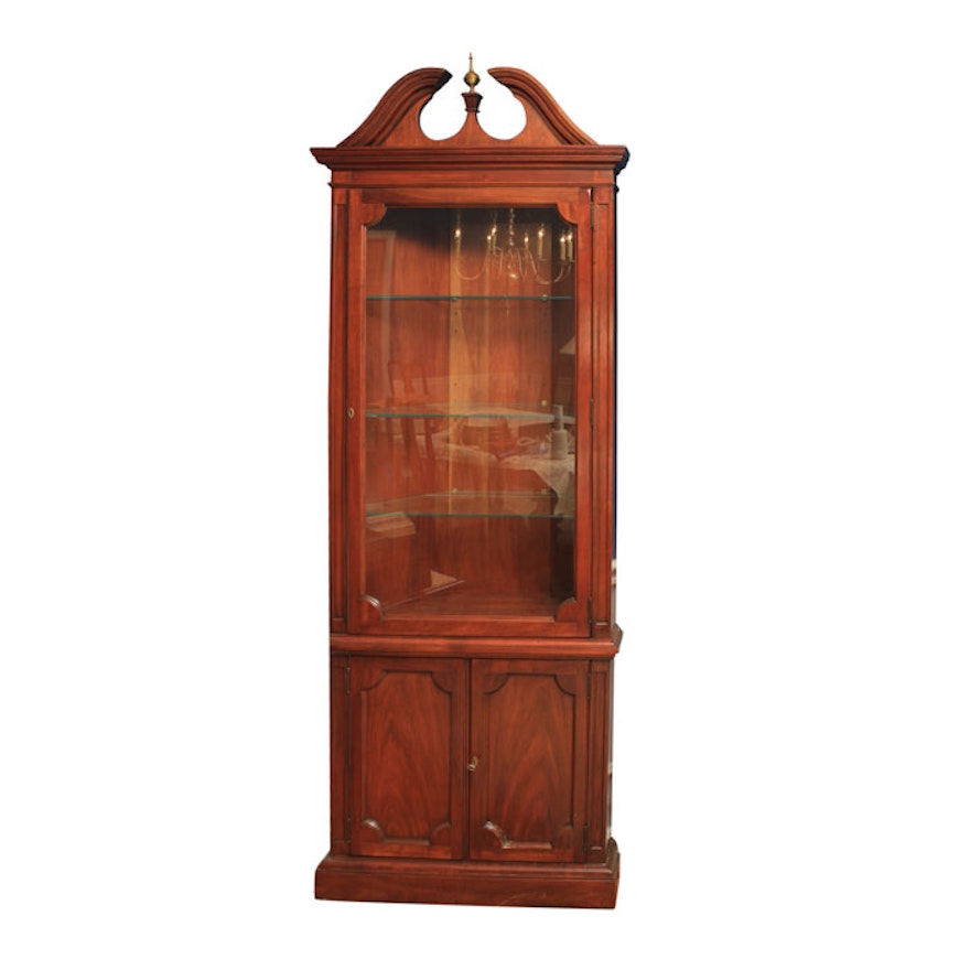 Federal Style Cherry-Finished Corner Cabinet