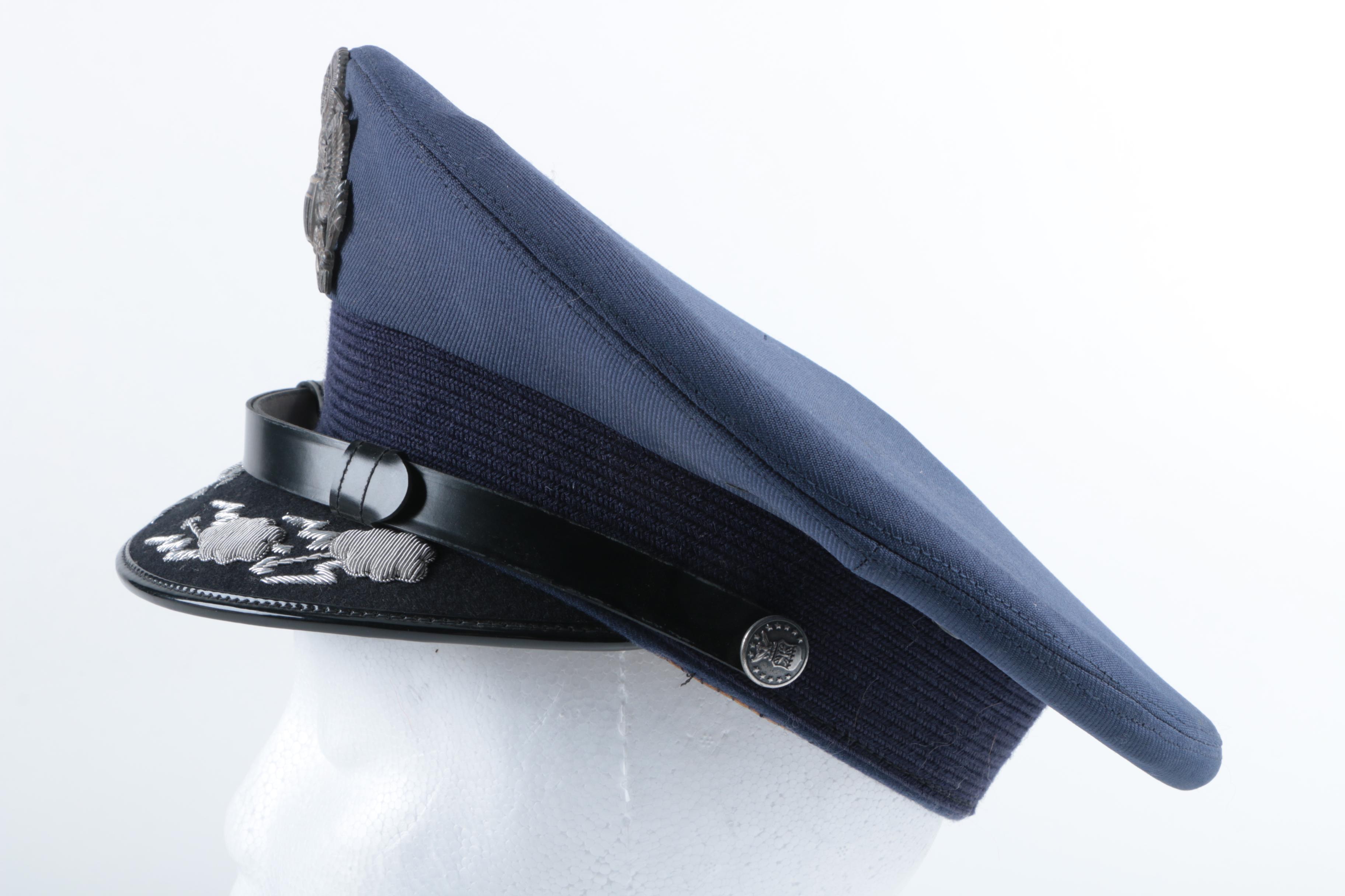 Collection of Military Dress Caps Including USAF