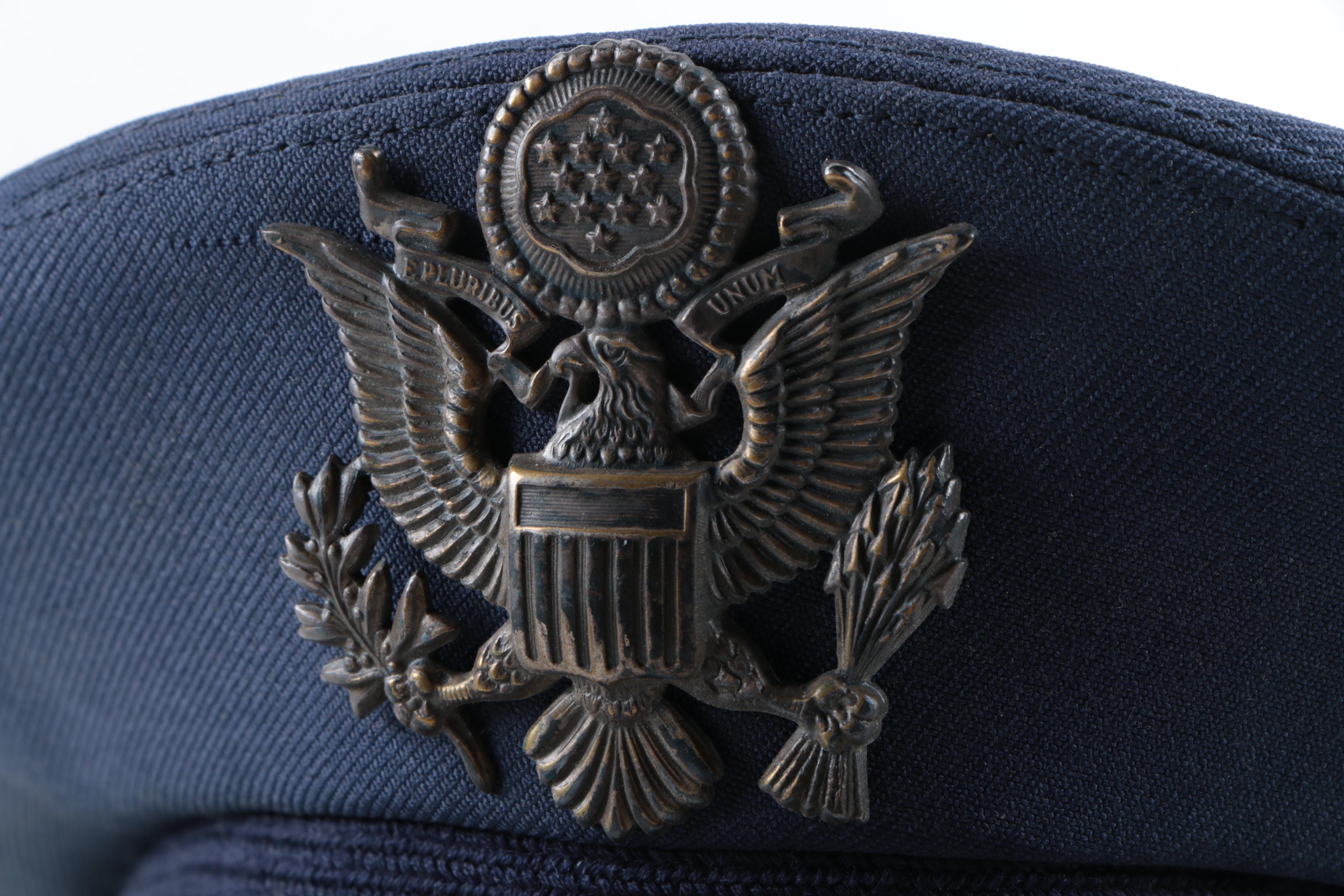 Collection of Military Dress Caps Including USAF