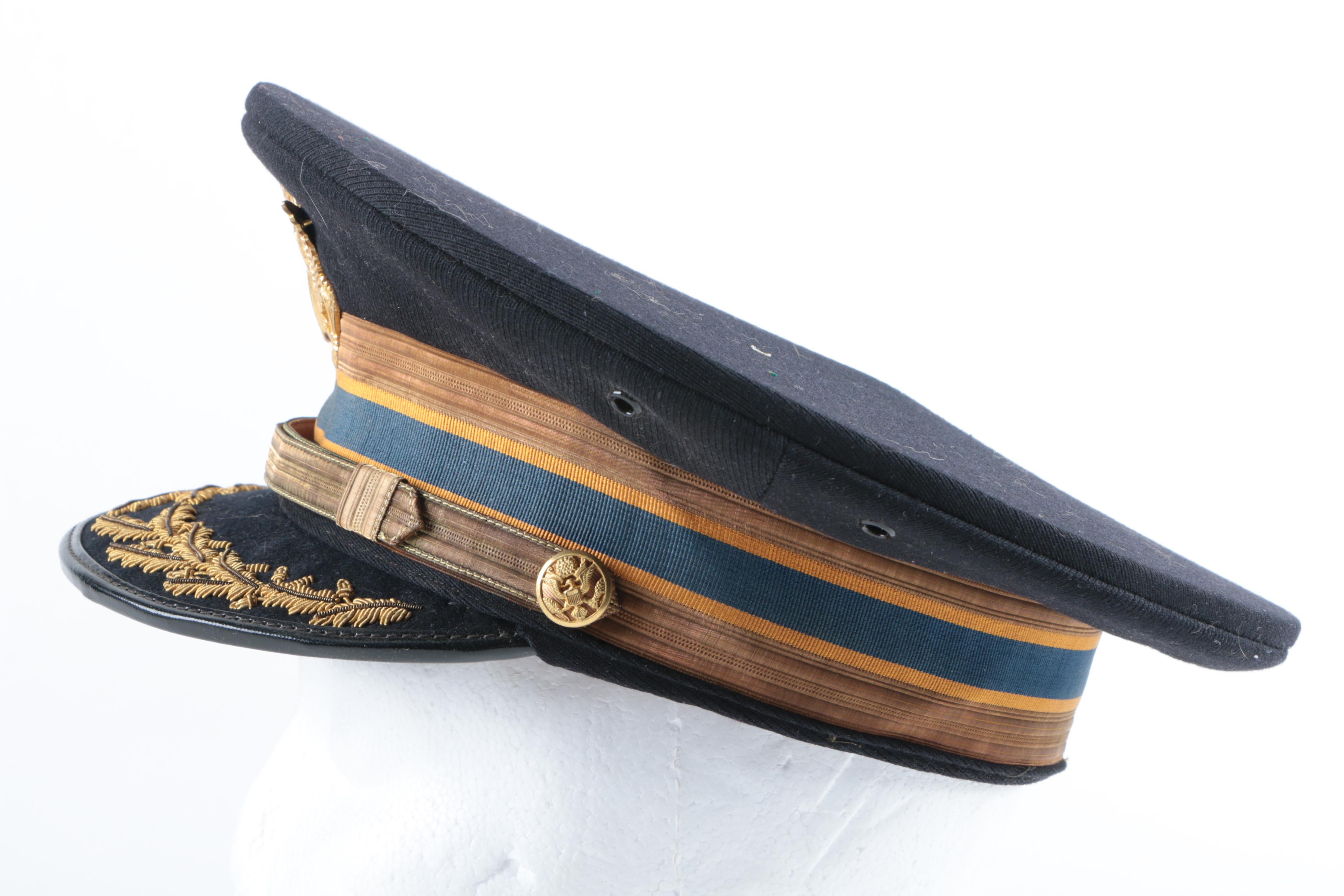 Collection of Military Dress Caps Including USAF