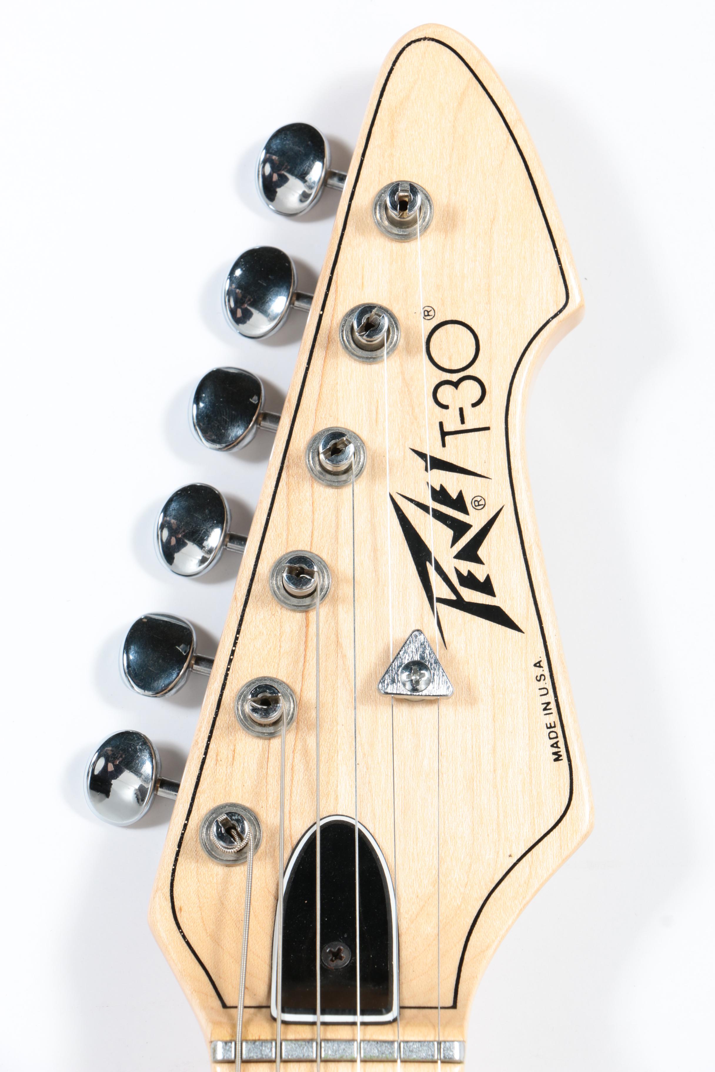 Vintage Peavey T-30 Electric Guitar in Molded Case with Stand