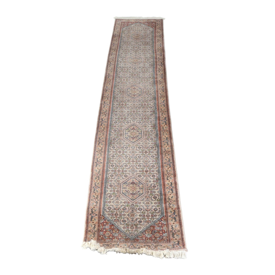 Hand-Knotted Indo-Persian Bijar Wool Palace Runner