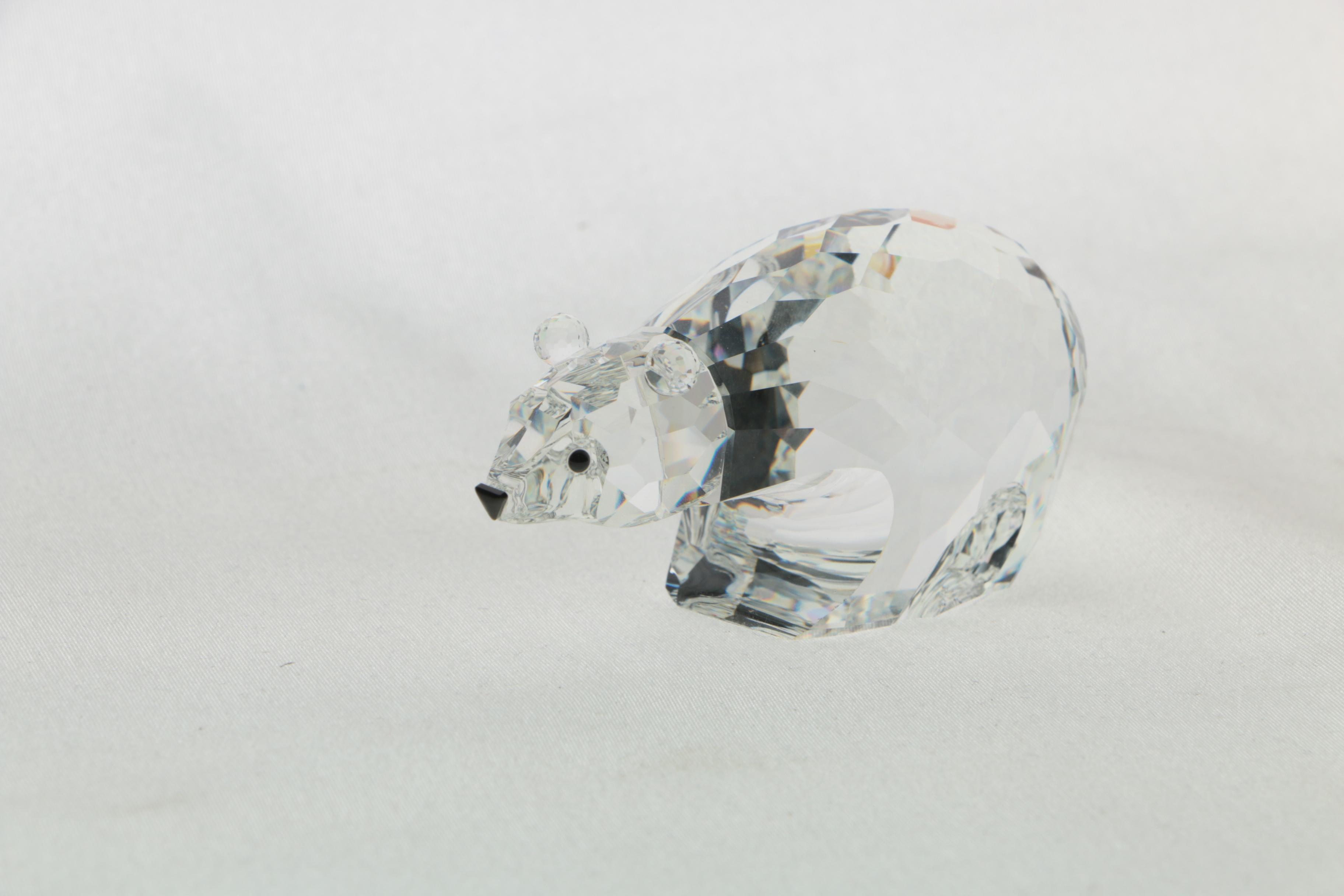 Swarovski Crystal Polar Bear and Grizzly Bear Figurines