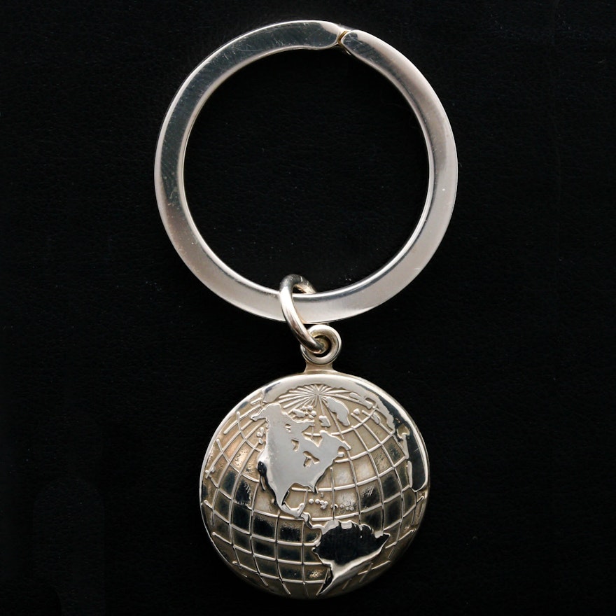 Tiffany & Co. Sterling Silver Globe Keyring