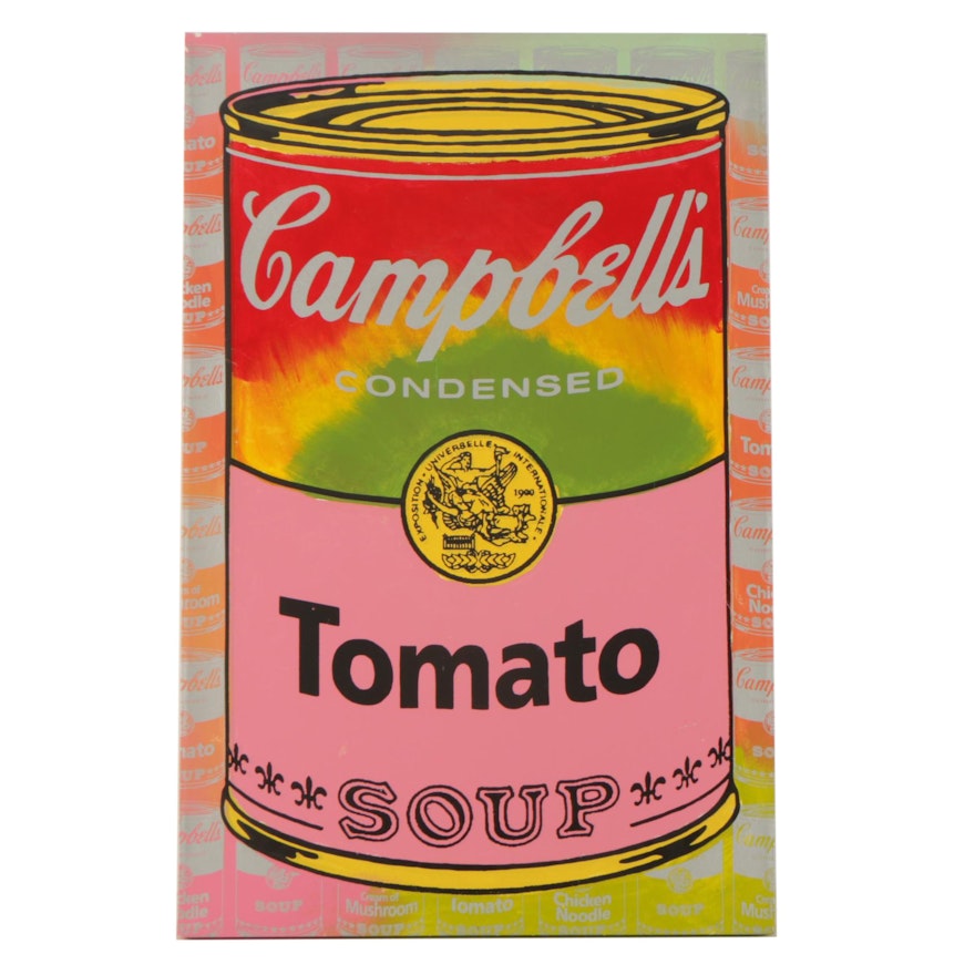 Steve Kaufman Serigraph on Canvas "Campbell Soup Can Series I"