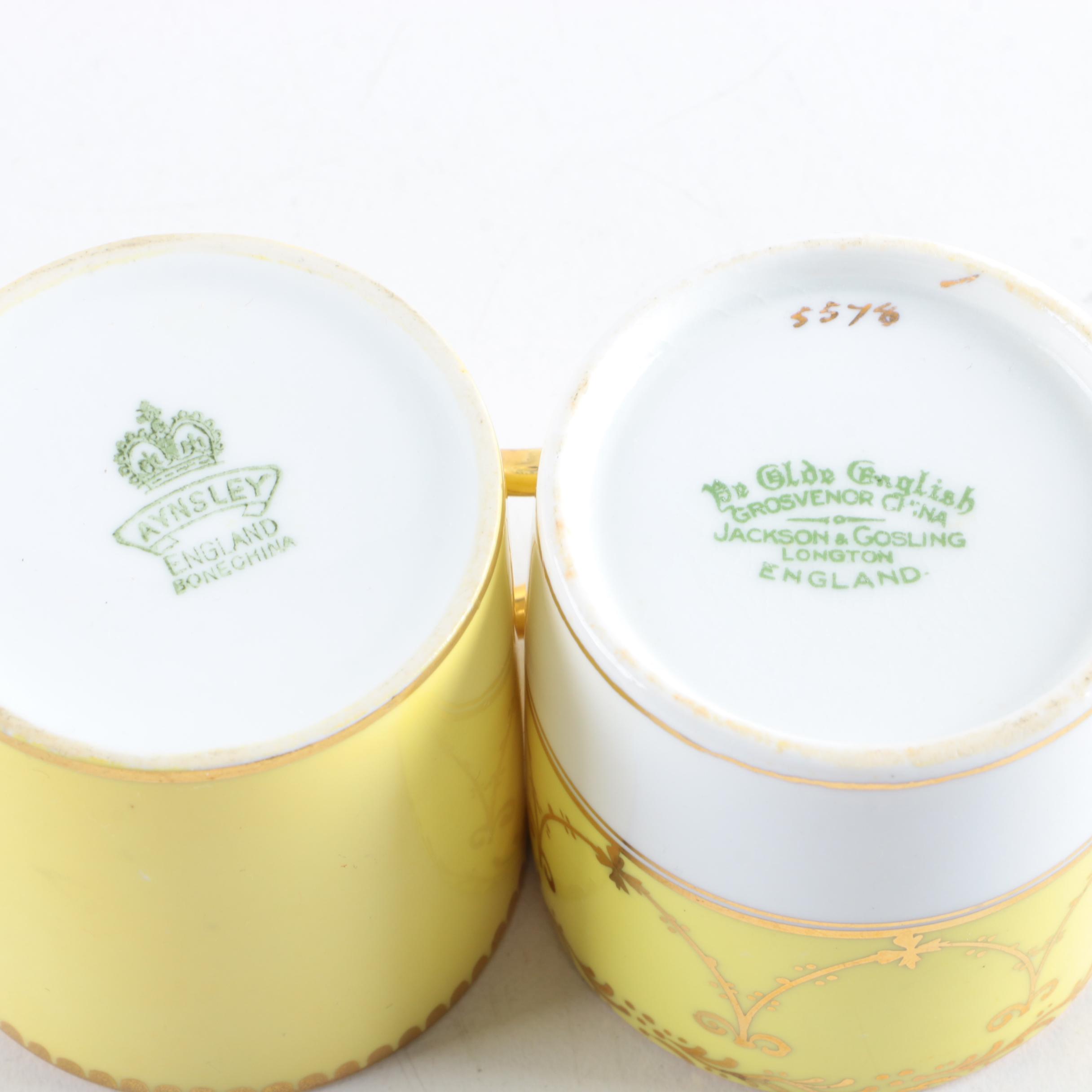 Vintage Porcelain Cups and Saucers Featuring Royal Worcester