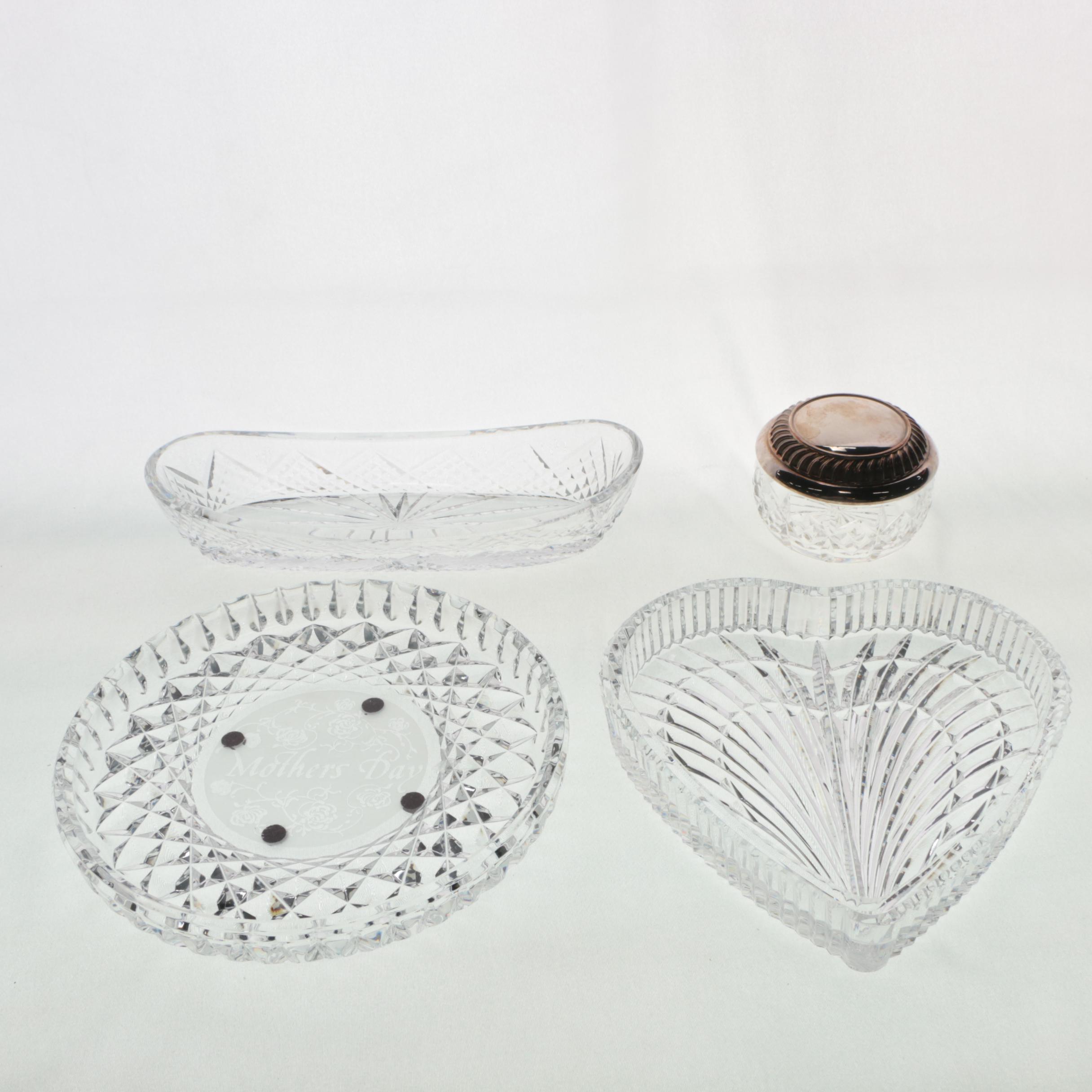 Waterford Crystal Dishes and Vanity Powder Jar