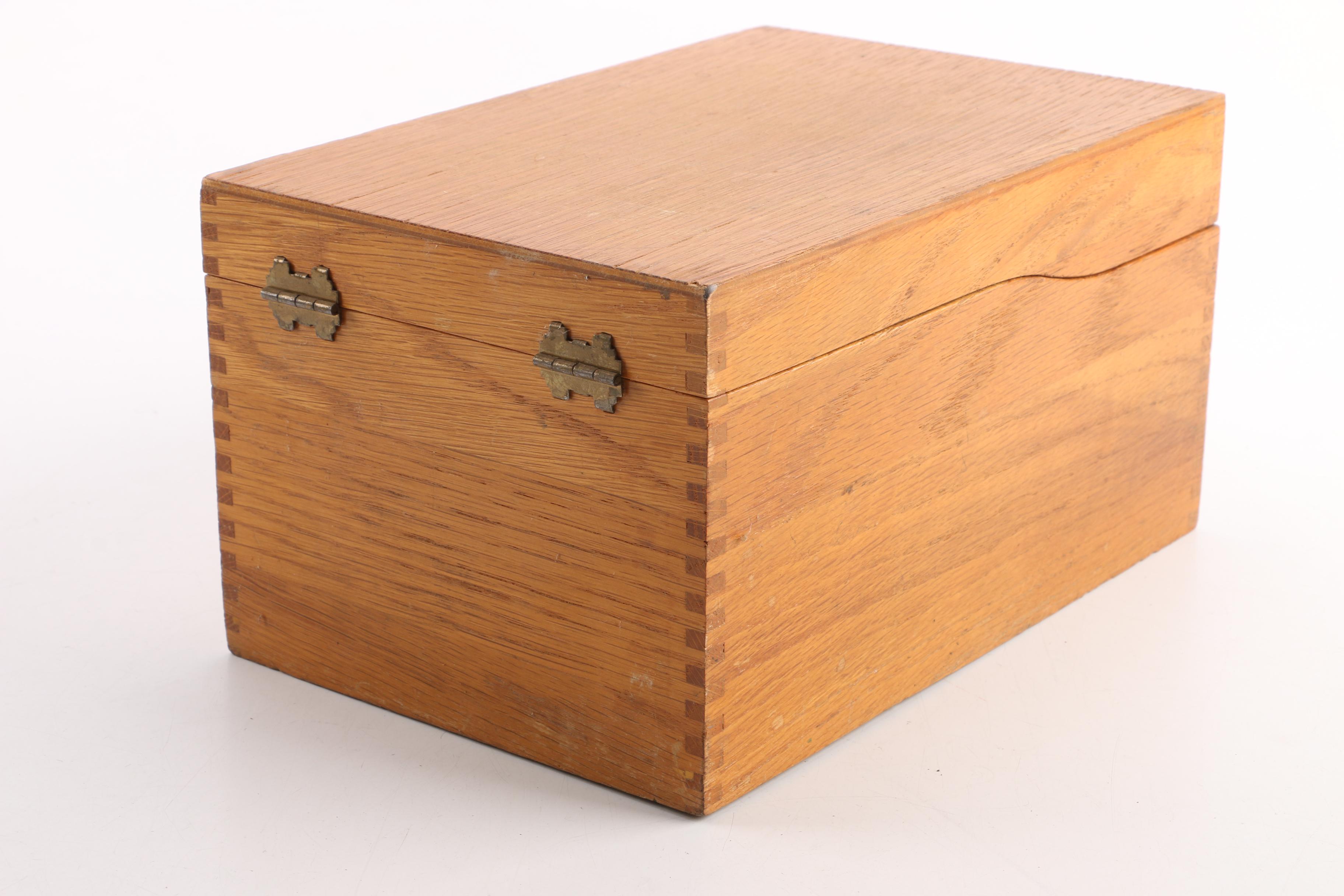 Three Card Storage Boxes Featuring Globe Wernicke