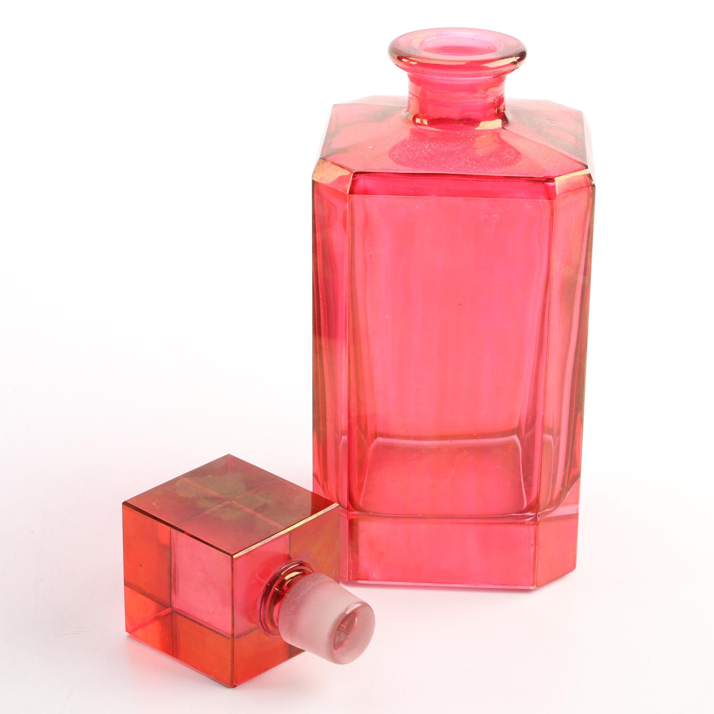 Vintage Colored Glass Decanters