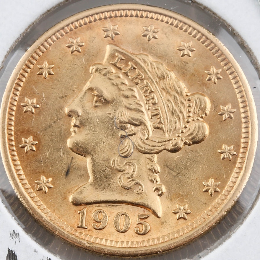 1905 Liberty Head $2 1/2 Gold Coin