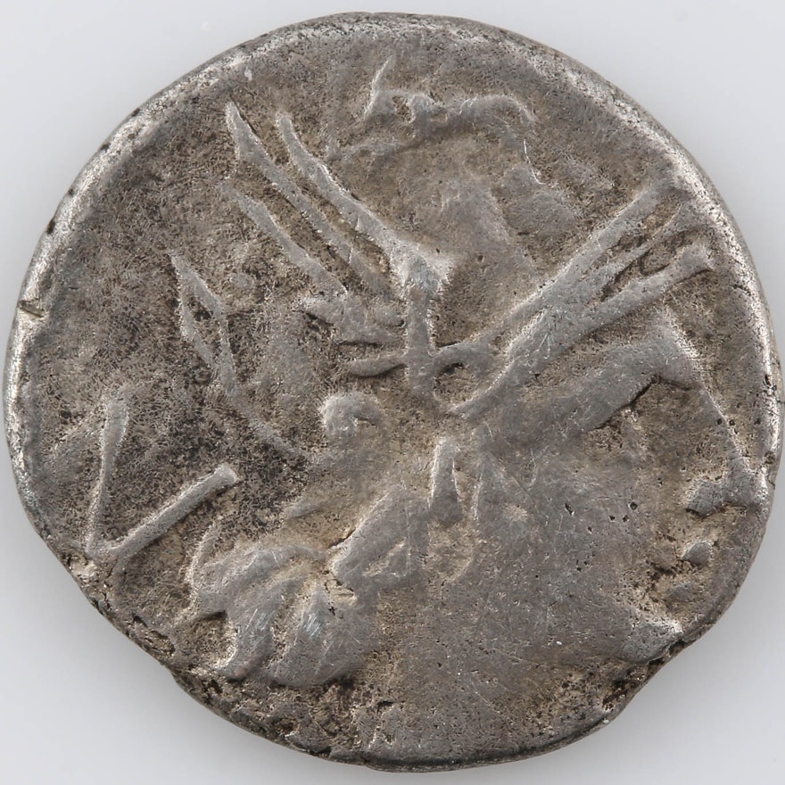 Ancient Silver Roman Republic Anonymous AR Quinarius Coin