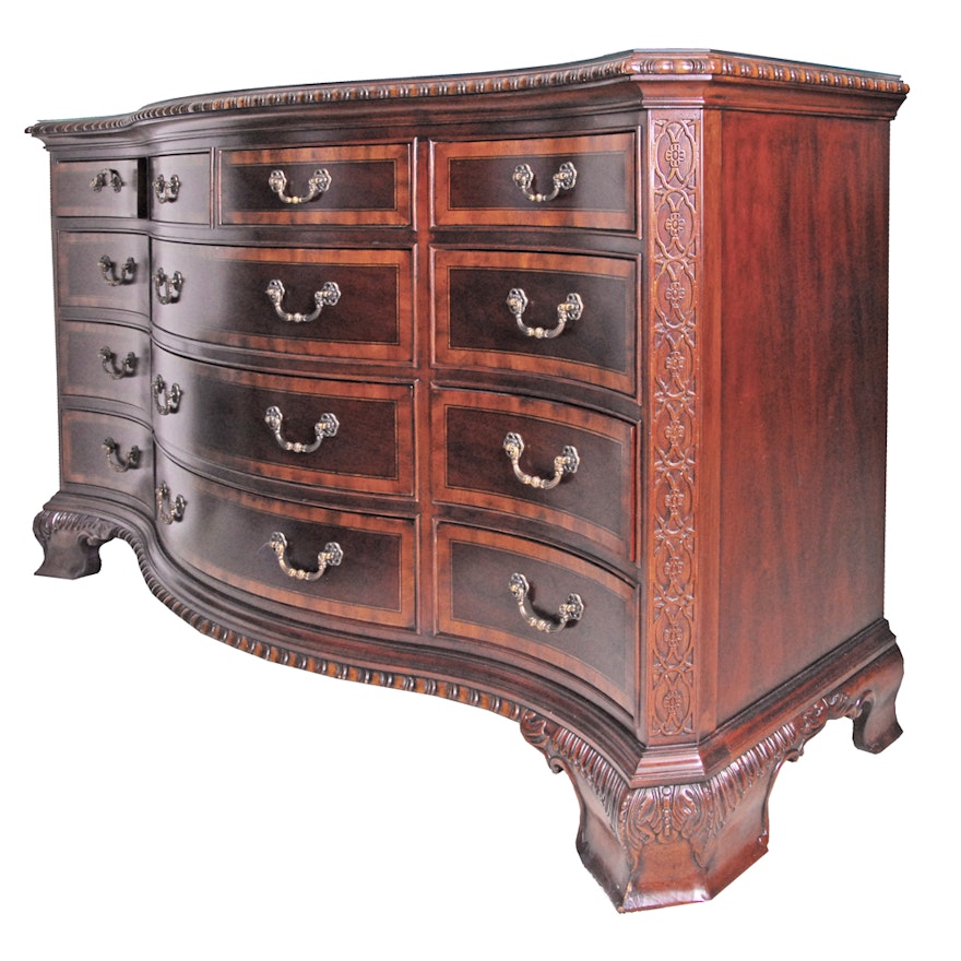 Chinese Chippendale Style Serpentine Chest of Drawers