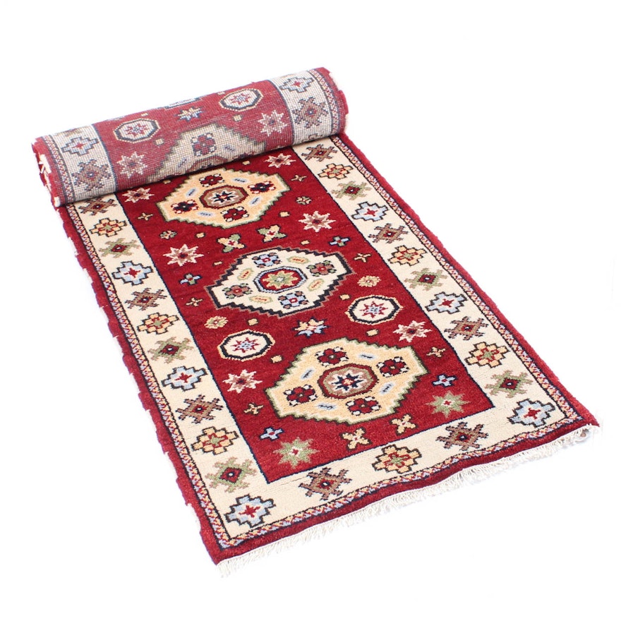 3' x 10' Hand-Knotted Indo-Caucasian Kazak Runner