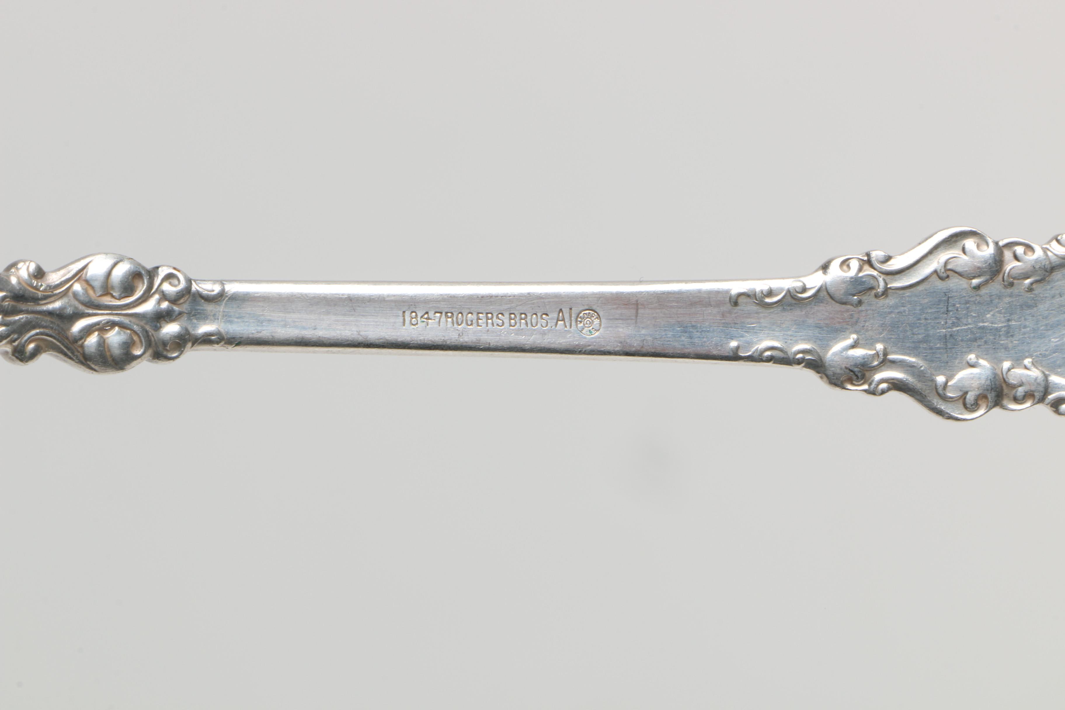 1847 Rogers Bros. "Berkshire" Silver Plate Jelly Server with Fiddle Handle Forks