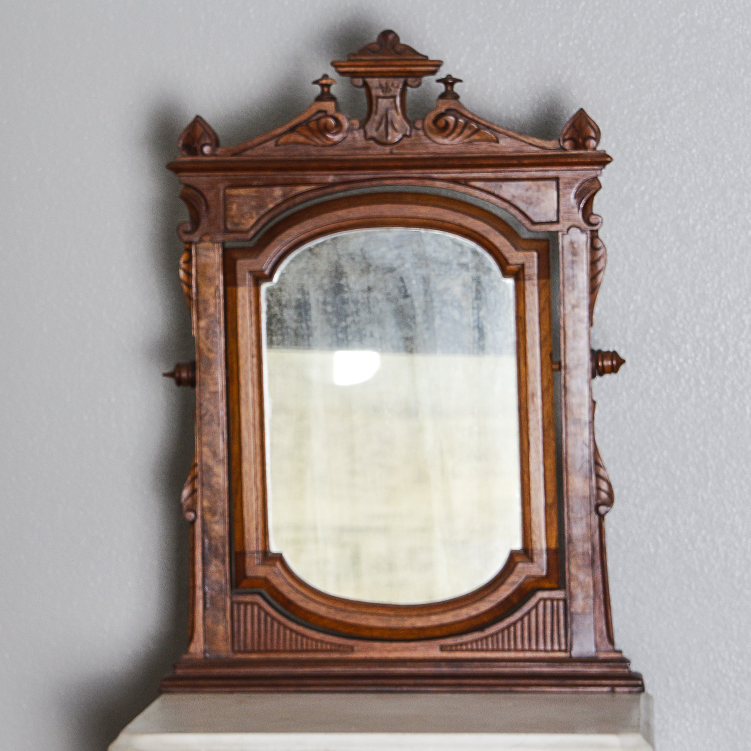 Antique Renaissance Revival Walnut Shaving Stand