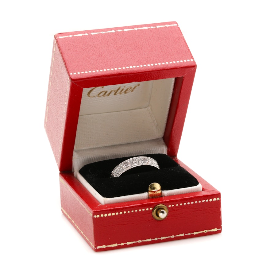 Cartier "Love" 18K White Gold Diamond Ring