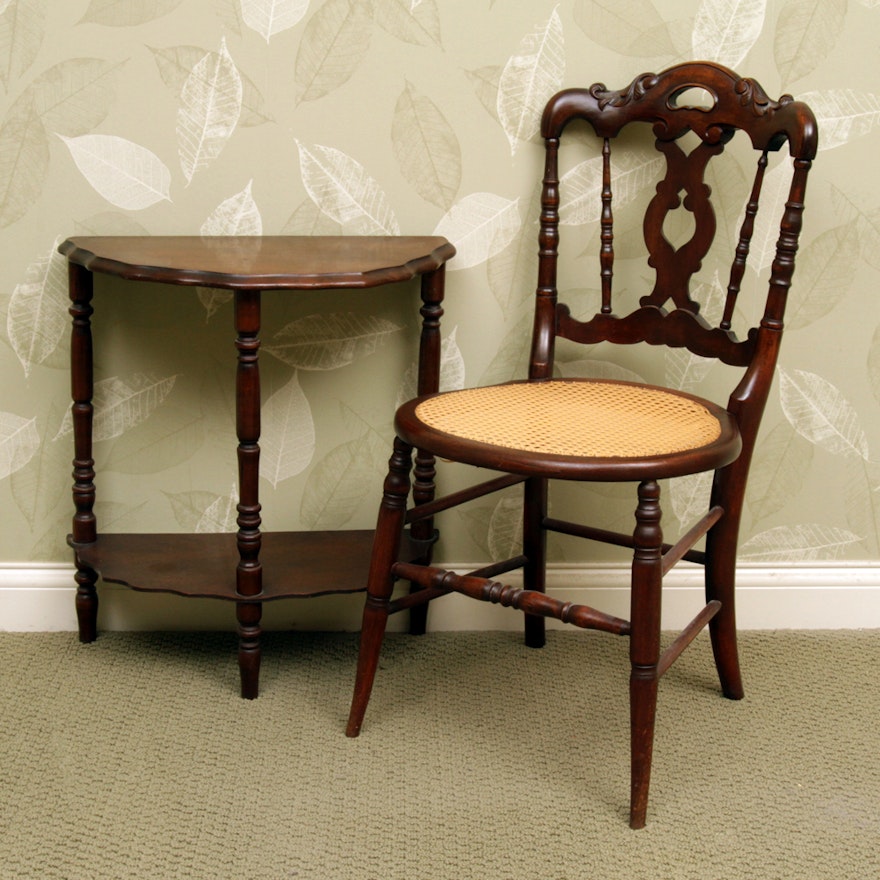 Demilune Table with Victorian Side Chair