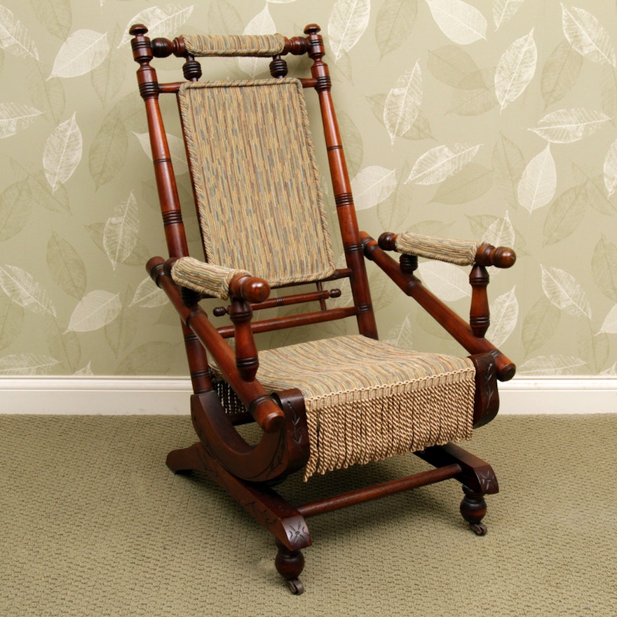 Antique Victorian Eastlake Platform Rocking Chair