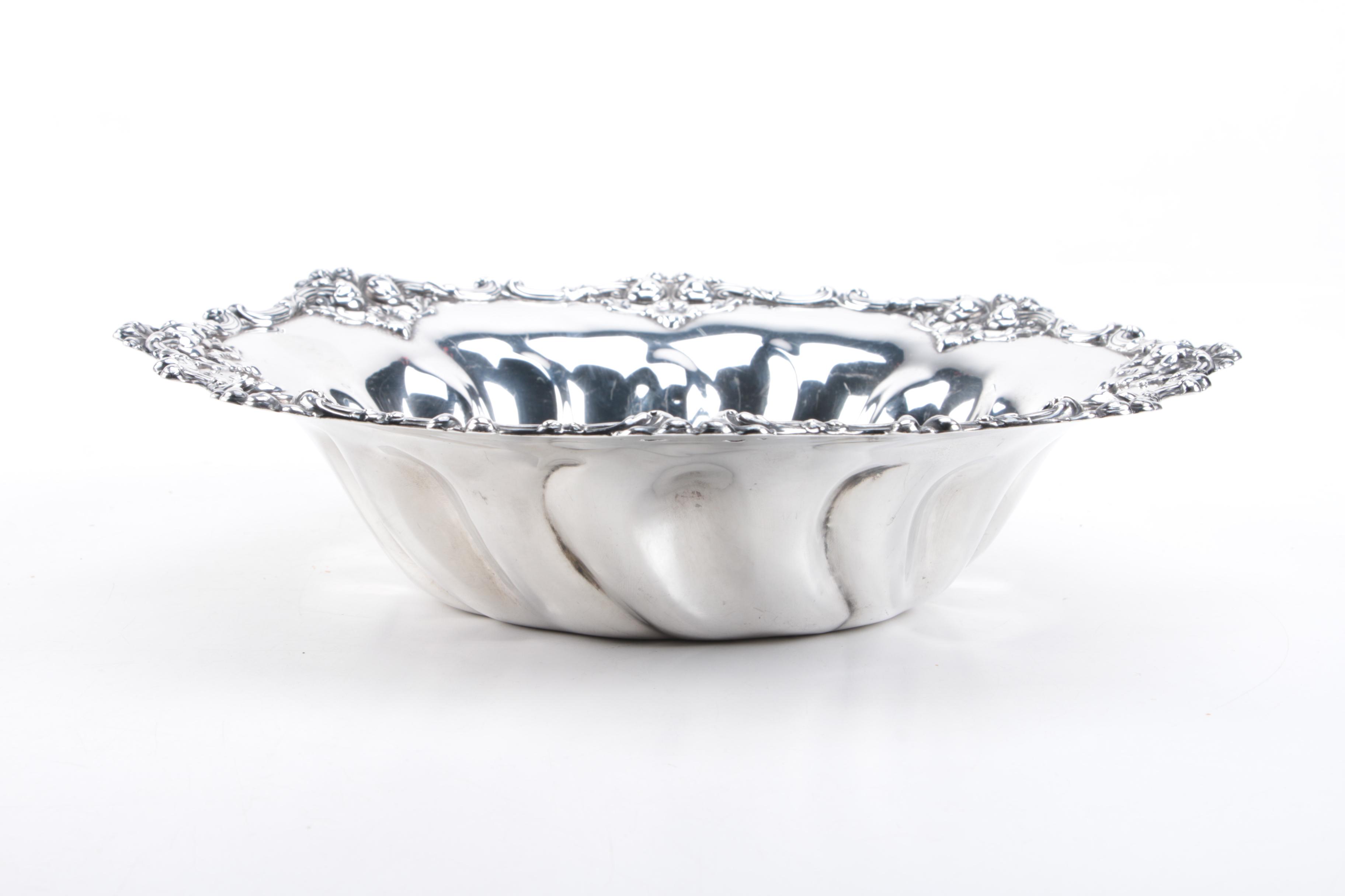 Frank W. Smith Silver Co. Foliate and Scrolled Repoussé Sterling Silver Bowl