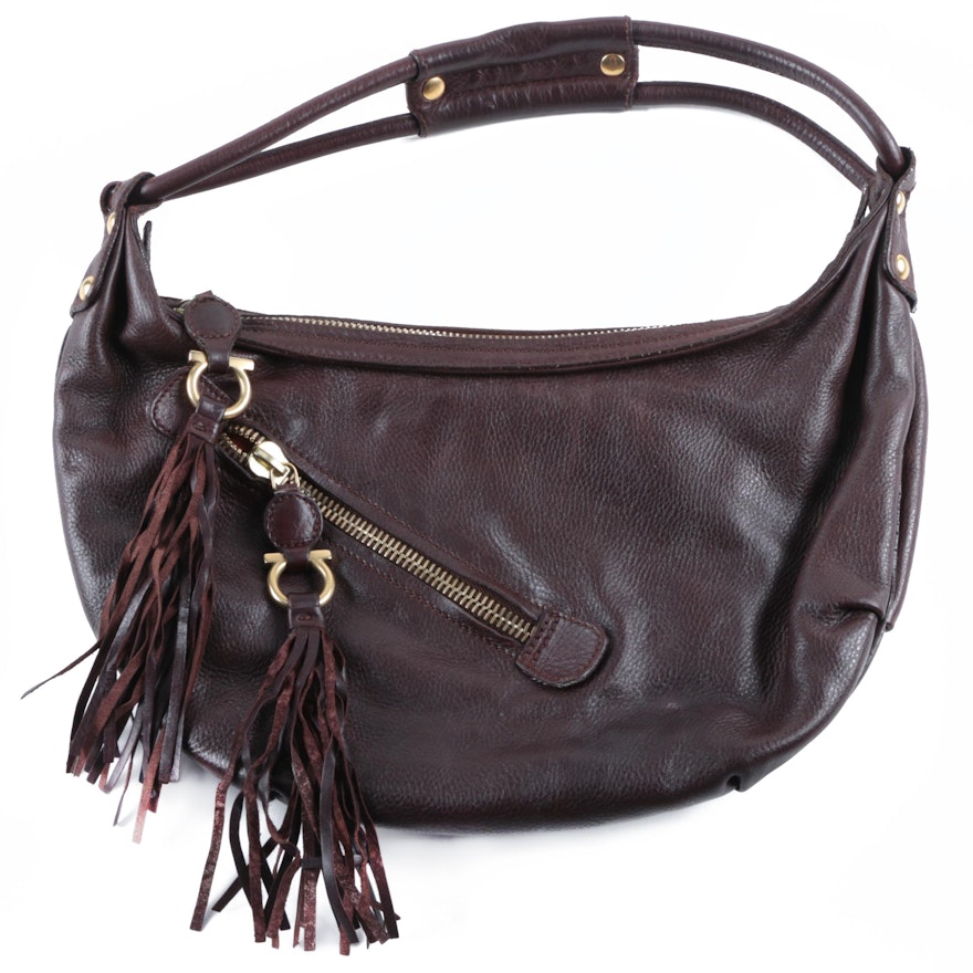 Salvatore Ferragamo Brown Leather Hobo Bag