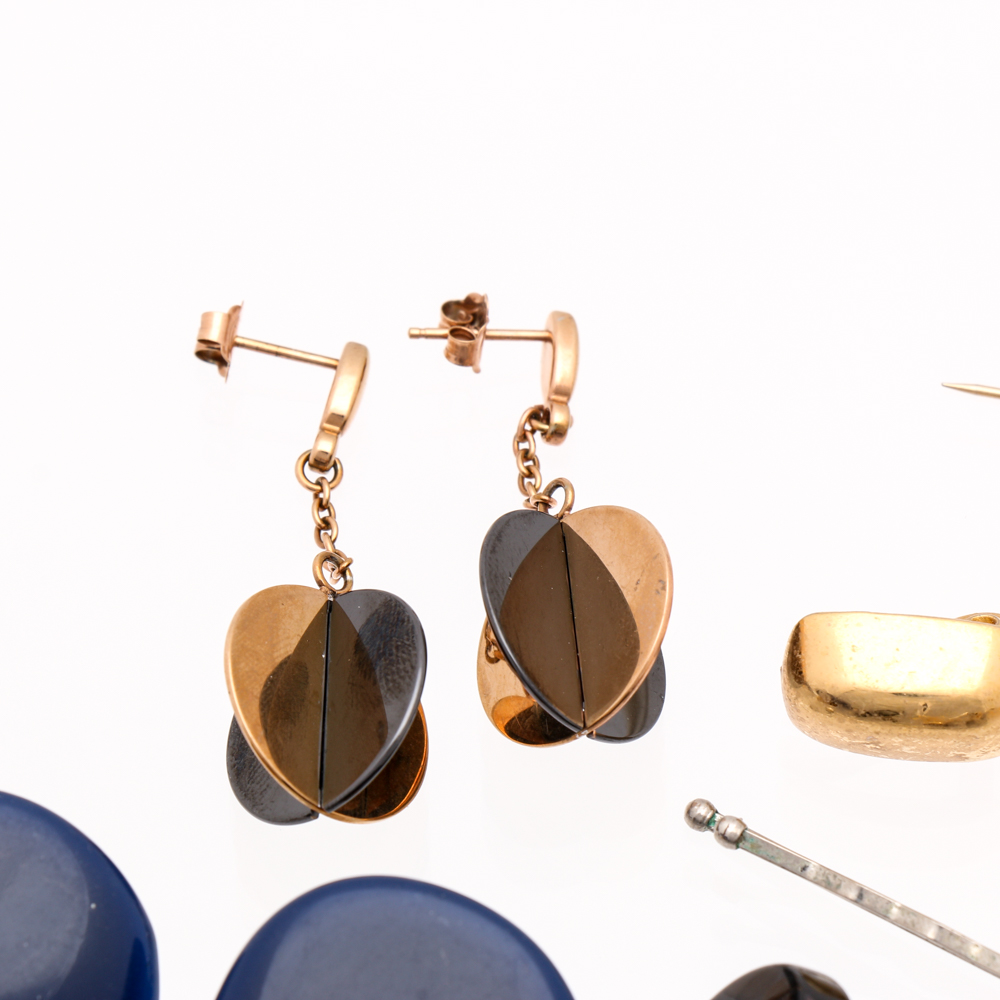 Silver and Gold-Tone Earring and Brooch Selection