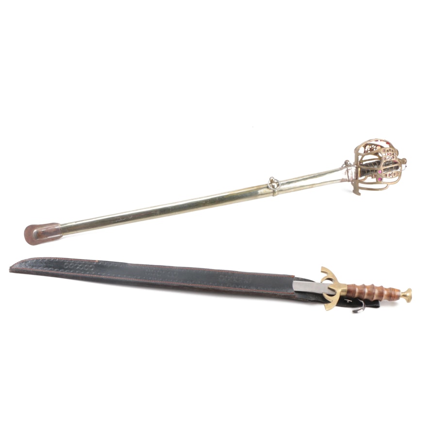 Pair of European Style Swords with Scabbards