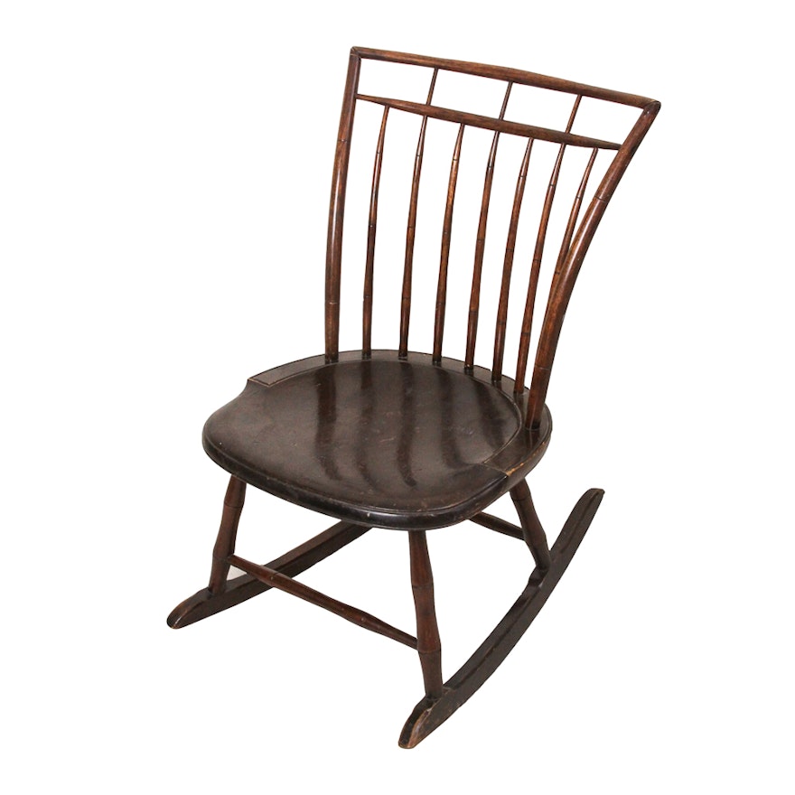 Vintage Hickory Bird-Cage Windsor Rocking Chair by Century