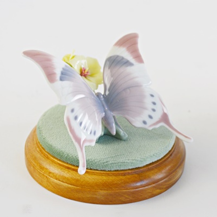 Lladró "A Moments Rest" Butterfly With Base Porcelain Figurine