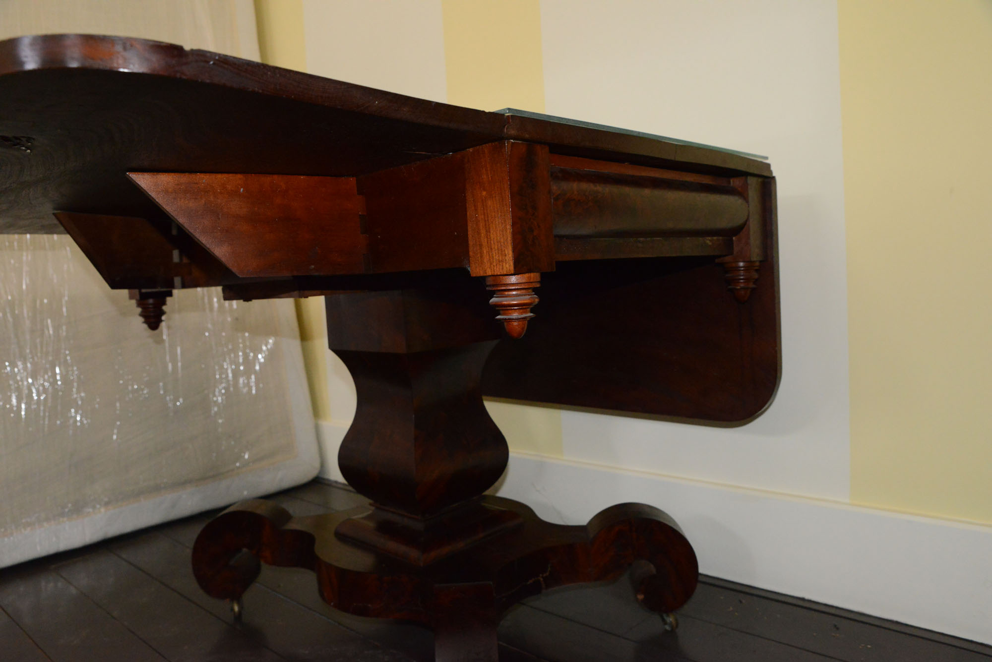 American Empire Style Mahogany Drop Leaf Table