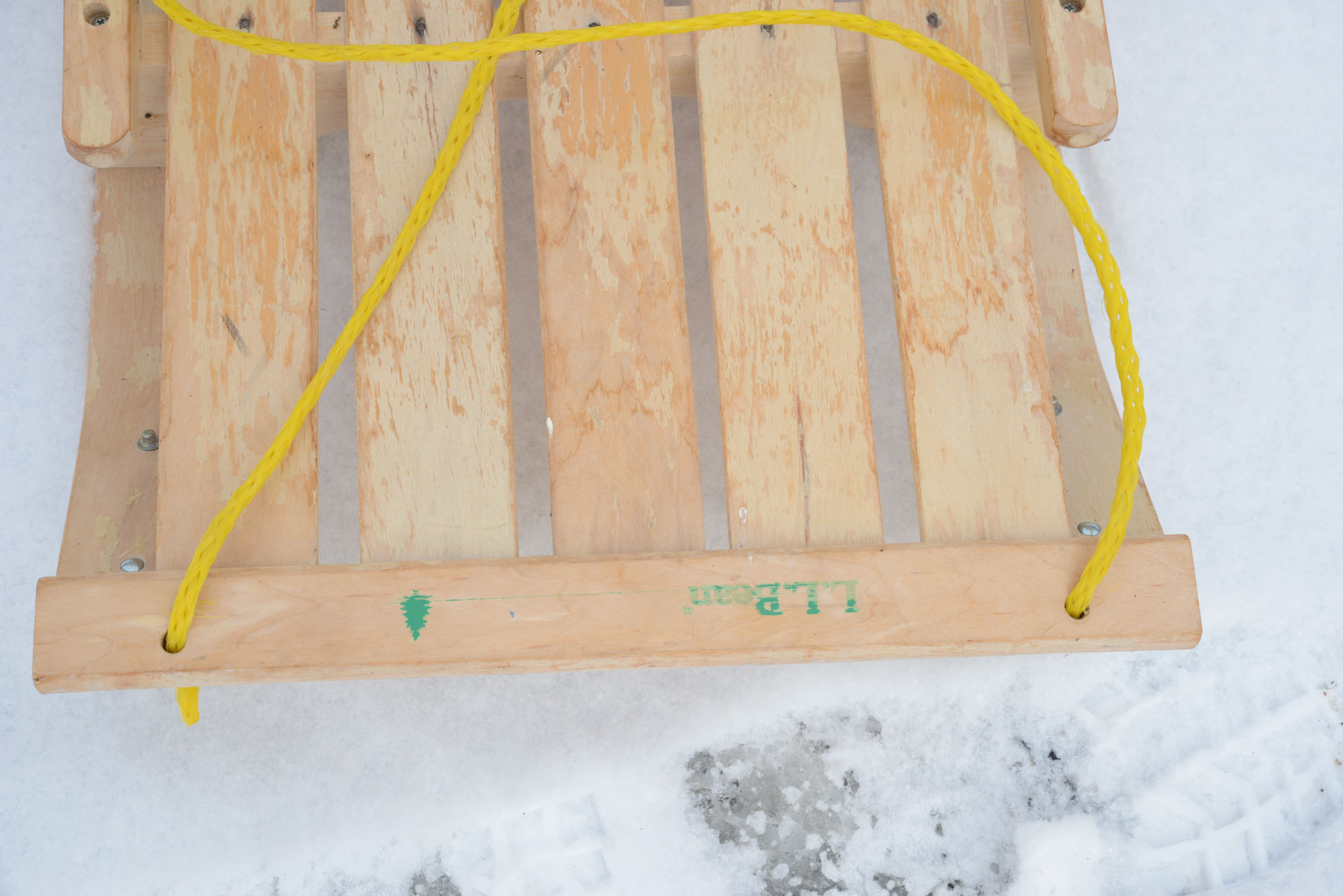 Wooden Sled and Toboggan Featuring L.L.Bean