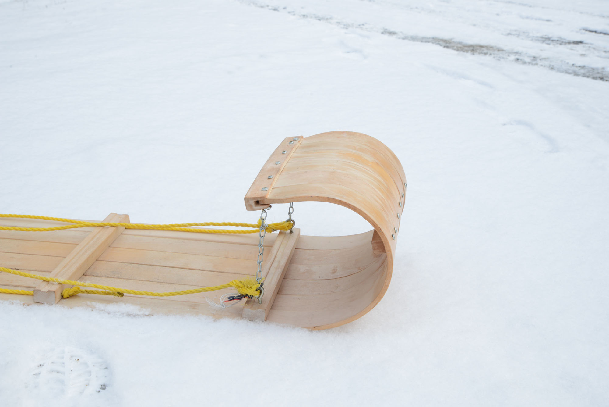 Wooden Sled and Toboggan Featuring L.L.Bean